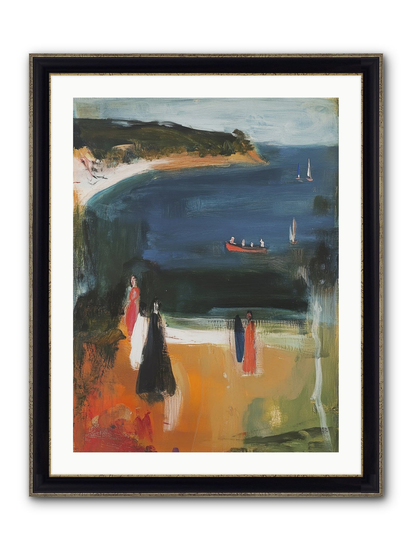Tides Of Enchantment Framed Print - Black & Gold 24x32