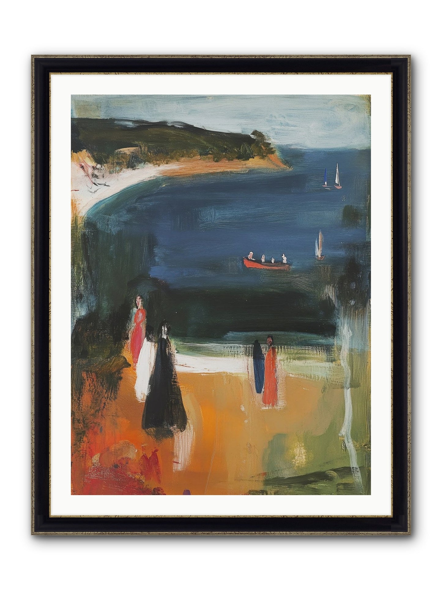 Tides Of Enchantment Framed Print - Black & Gold 30x40