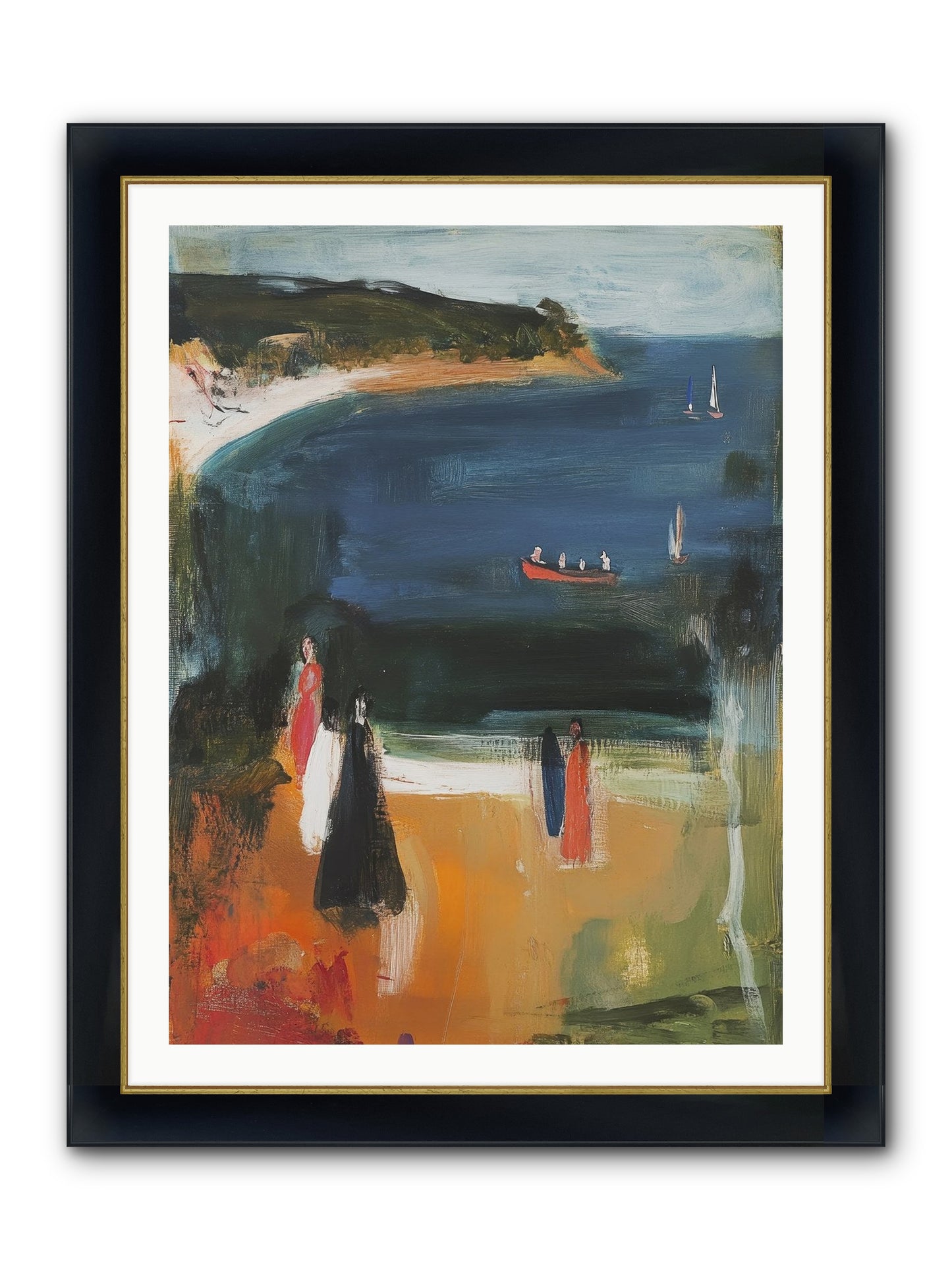 Tides Of Enchantment Framed Print - Wide Black w/Gold 30x40