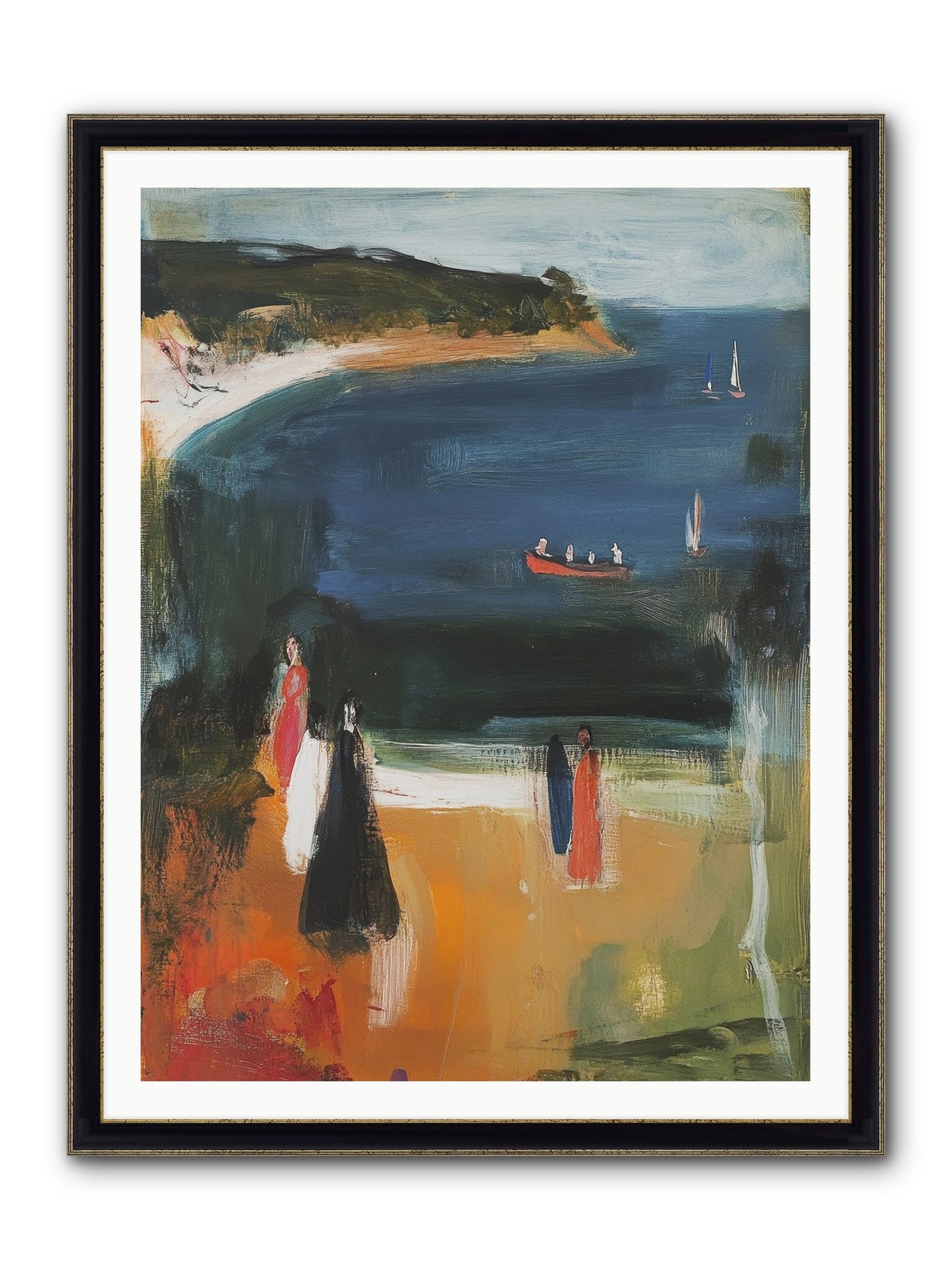 Tides Of Enchantment Framed Print - Black & Gold 36x48