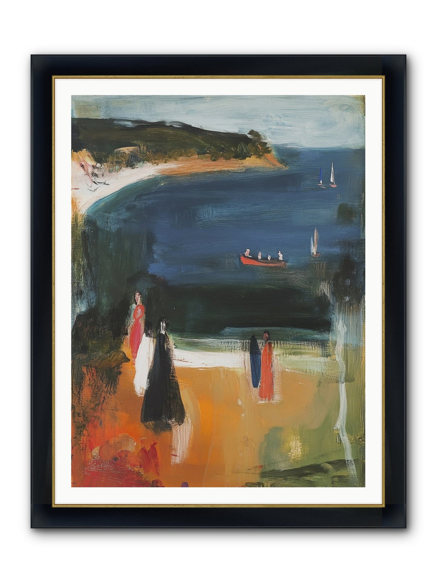 Tides Of Enchantment Framed Print - Wide Black w/Gold 36x48