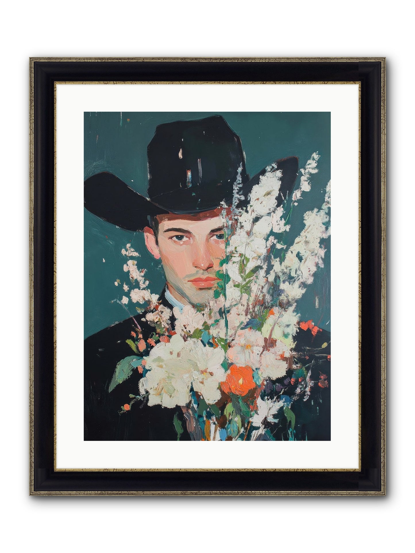 Timber Line Trance Framed Print - Black & Gold 18x24
