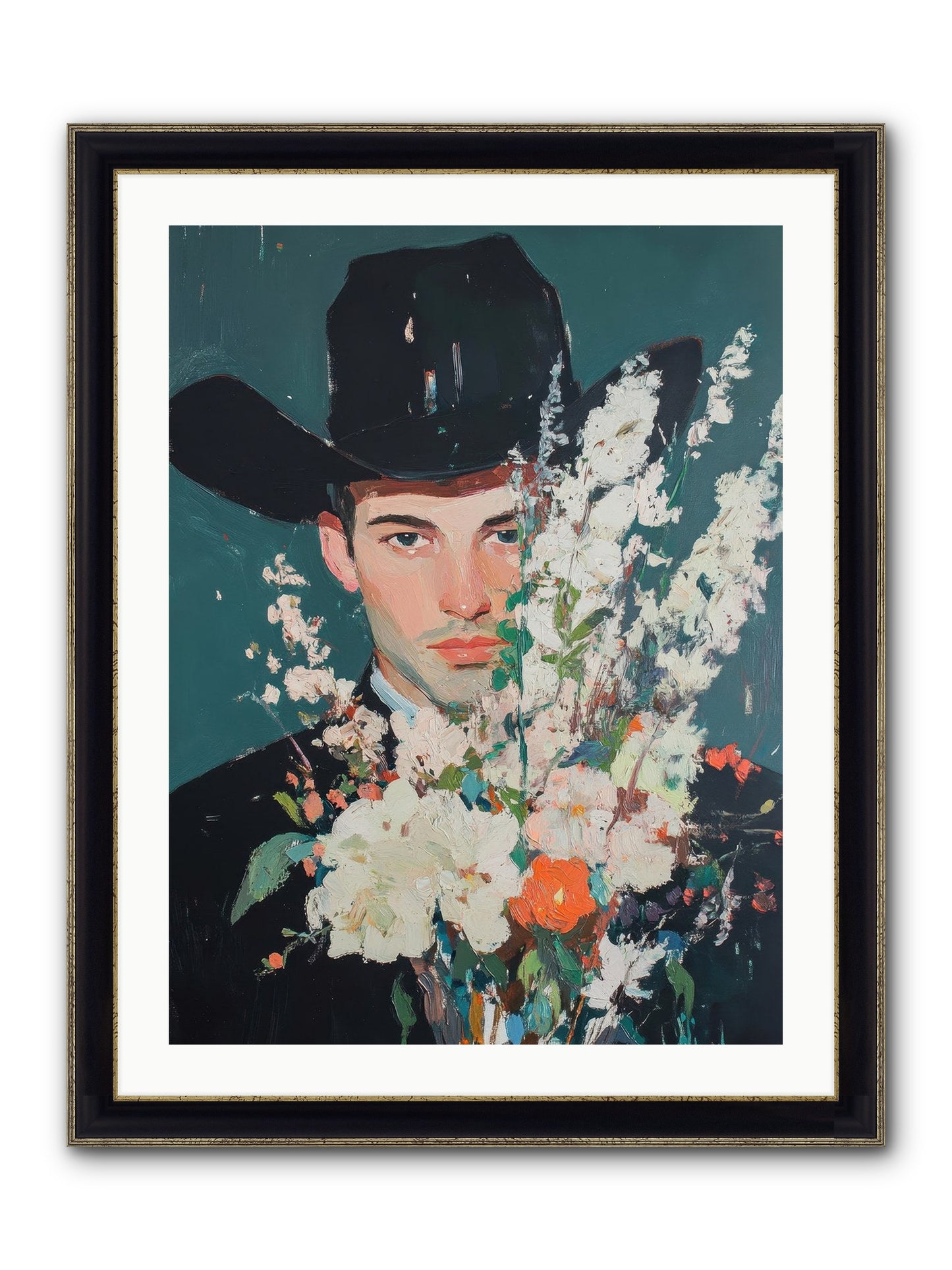 Timber Line Trance Framed Print - Black & Gold 24x32