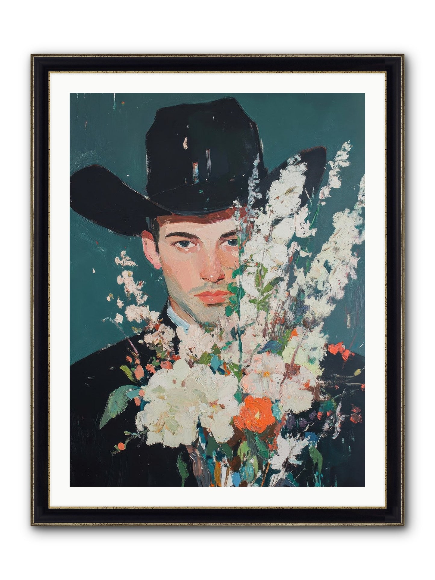 Timber Line Trance Framed Print - Black & Gold 30x40