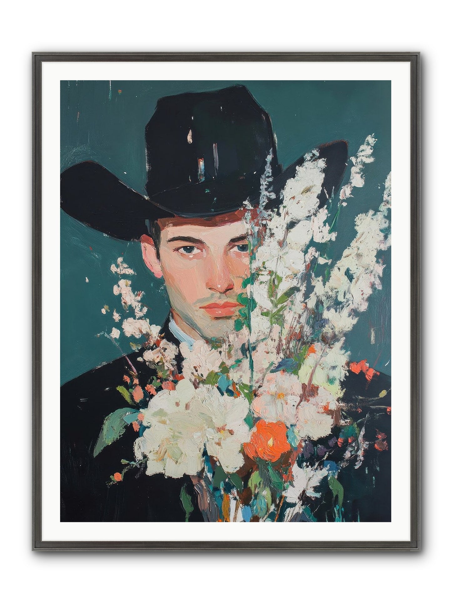 Timber Line Trance Framed Print - Slimwoods Black/Silver 36x48
