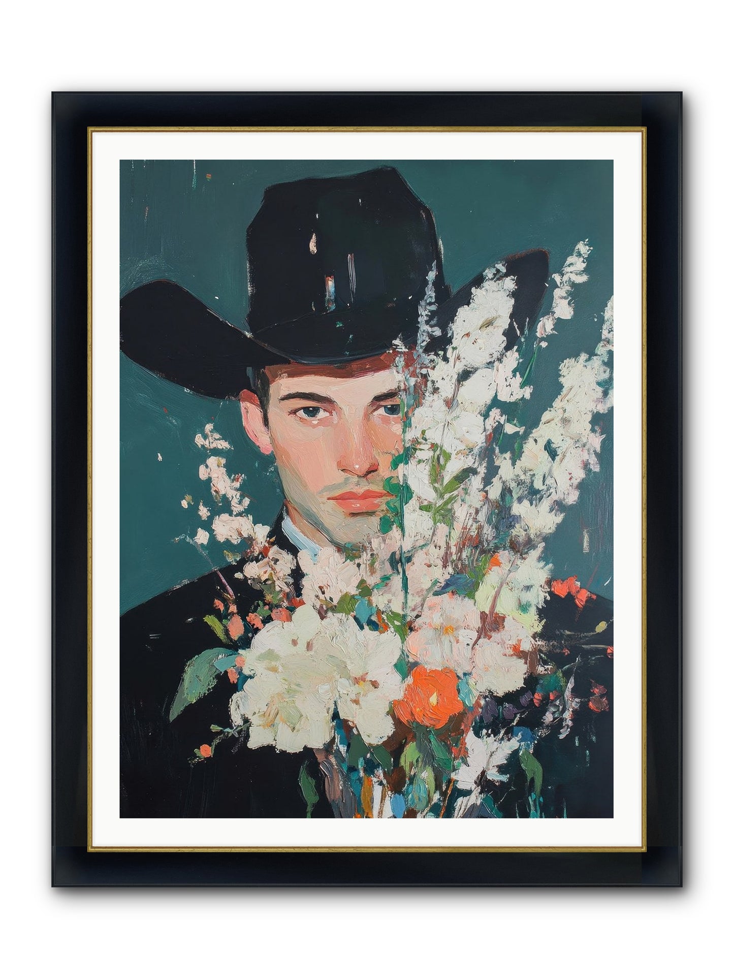Timber Line Trance Framed Print - Wide Black w/Gold 36x48