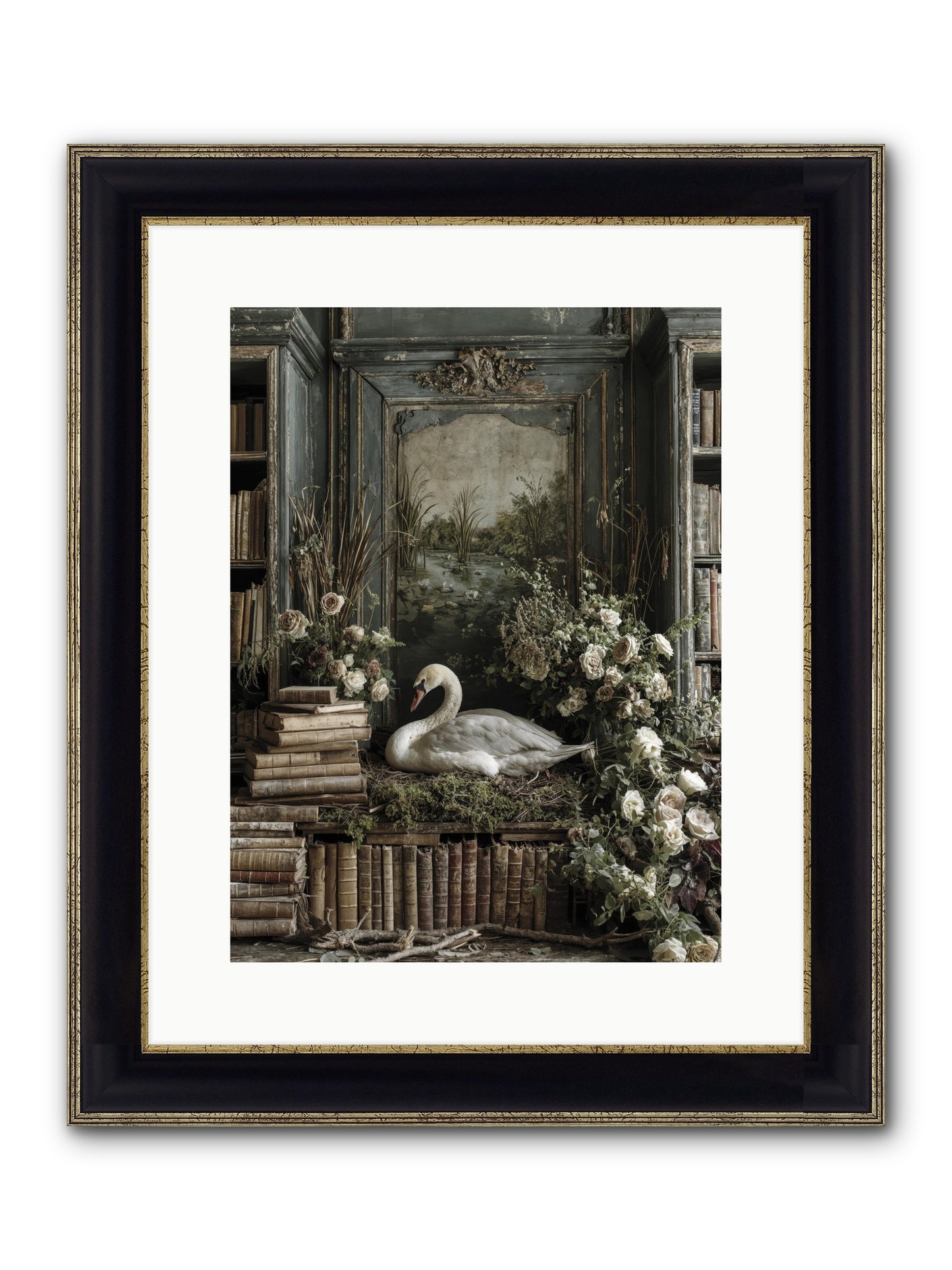 Time Borrowed Beauty Framed Print - Black & Gold 12x16
