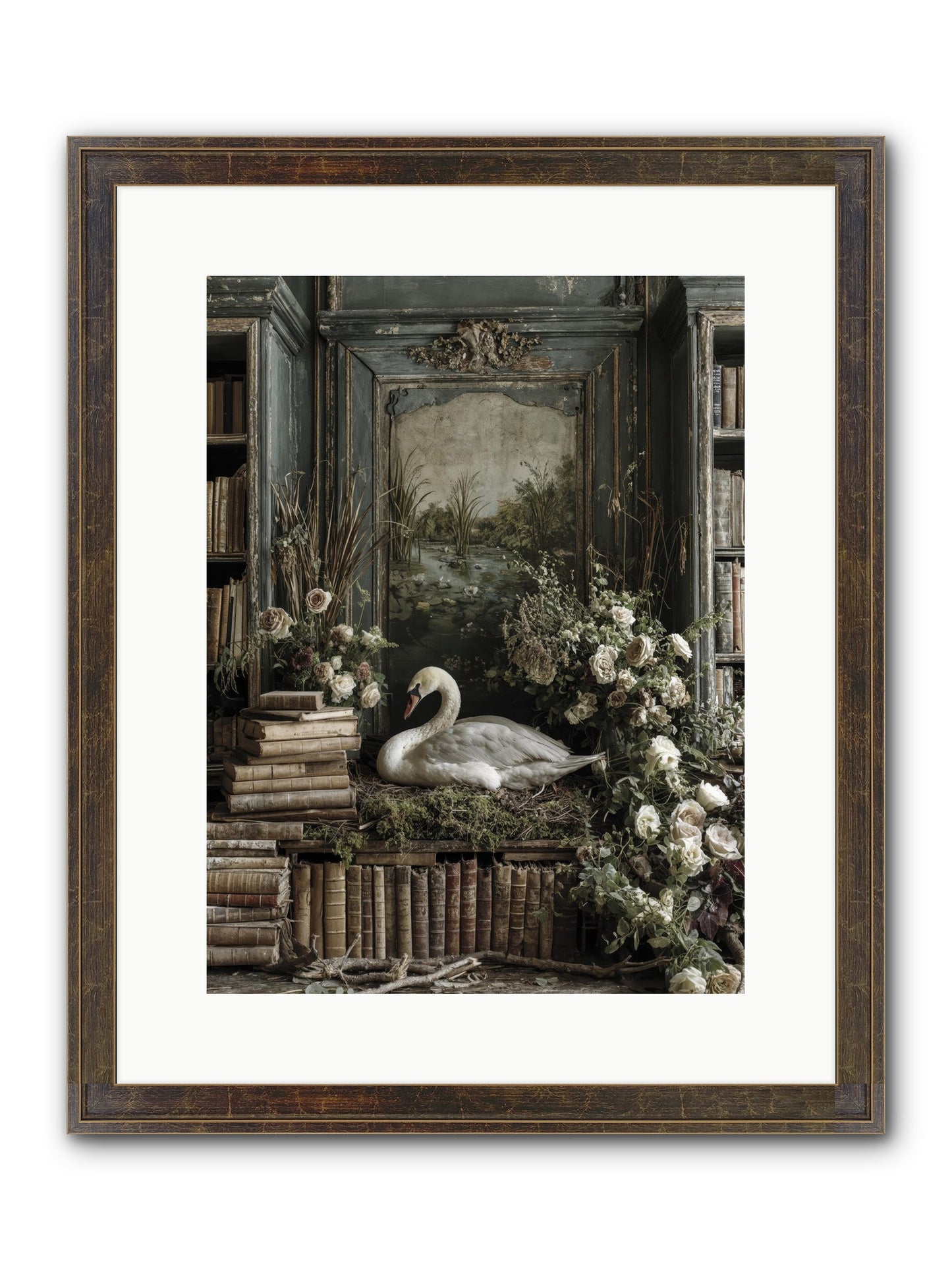 Time Borrowed Beauty Framed Print - Slimwoods Black/Gold 12x16