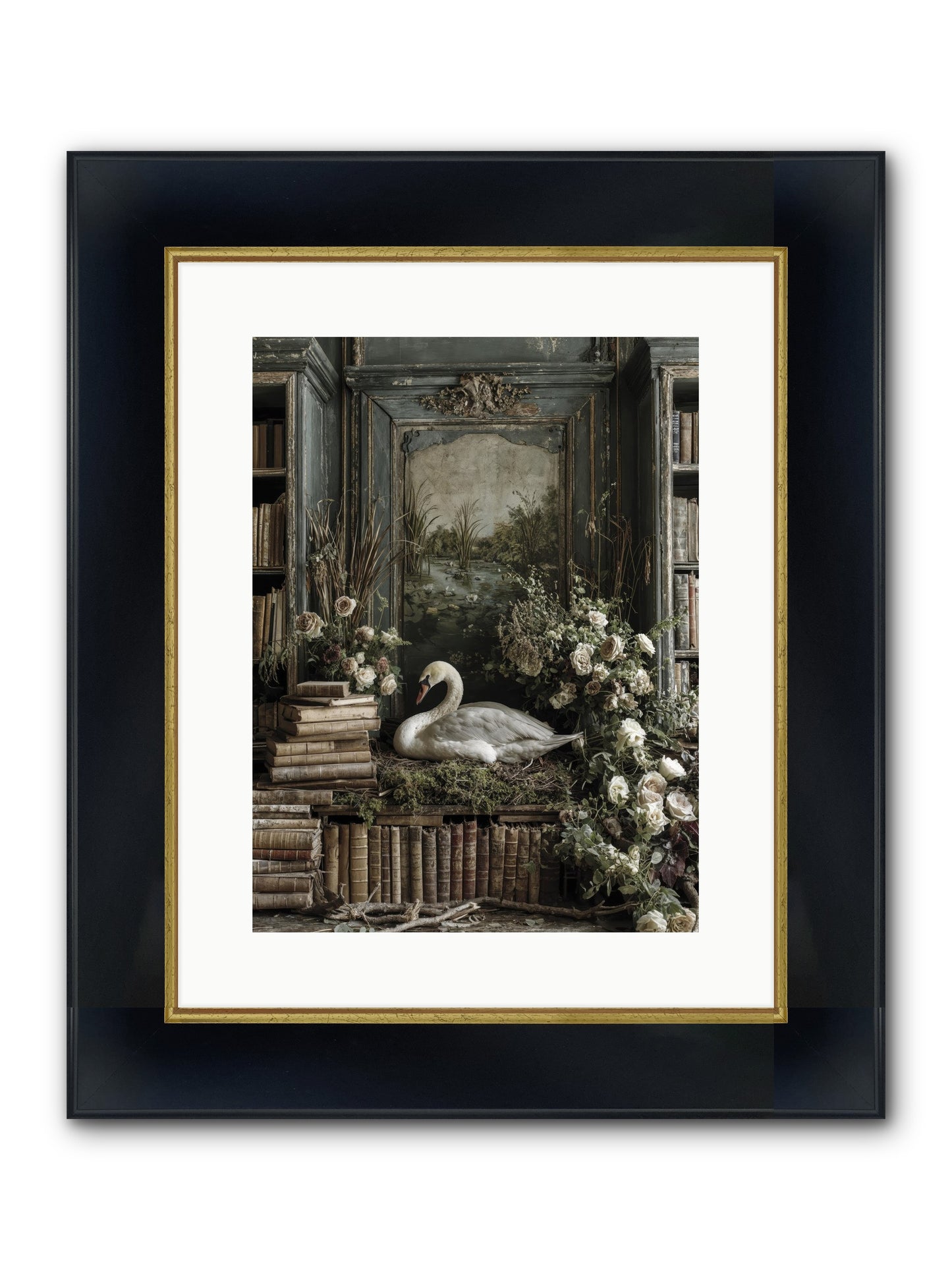 Time Borrowed Beauty Framed Print - Wide Black w/Gold 12x16
