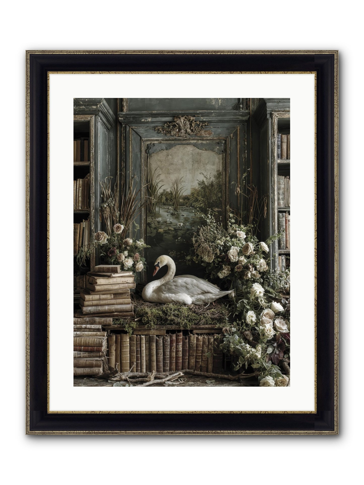 Time Borrowed Beauty Framed Print - Black & Gold 18x24