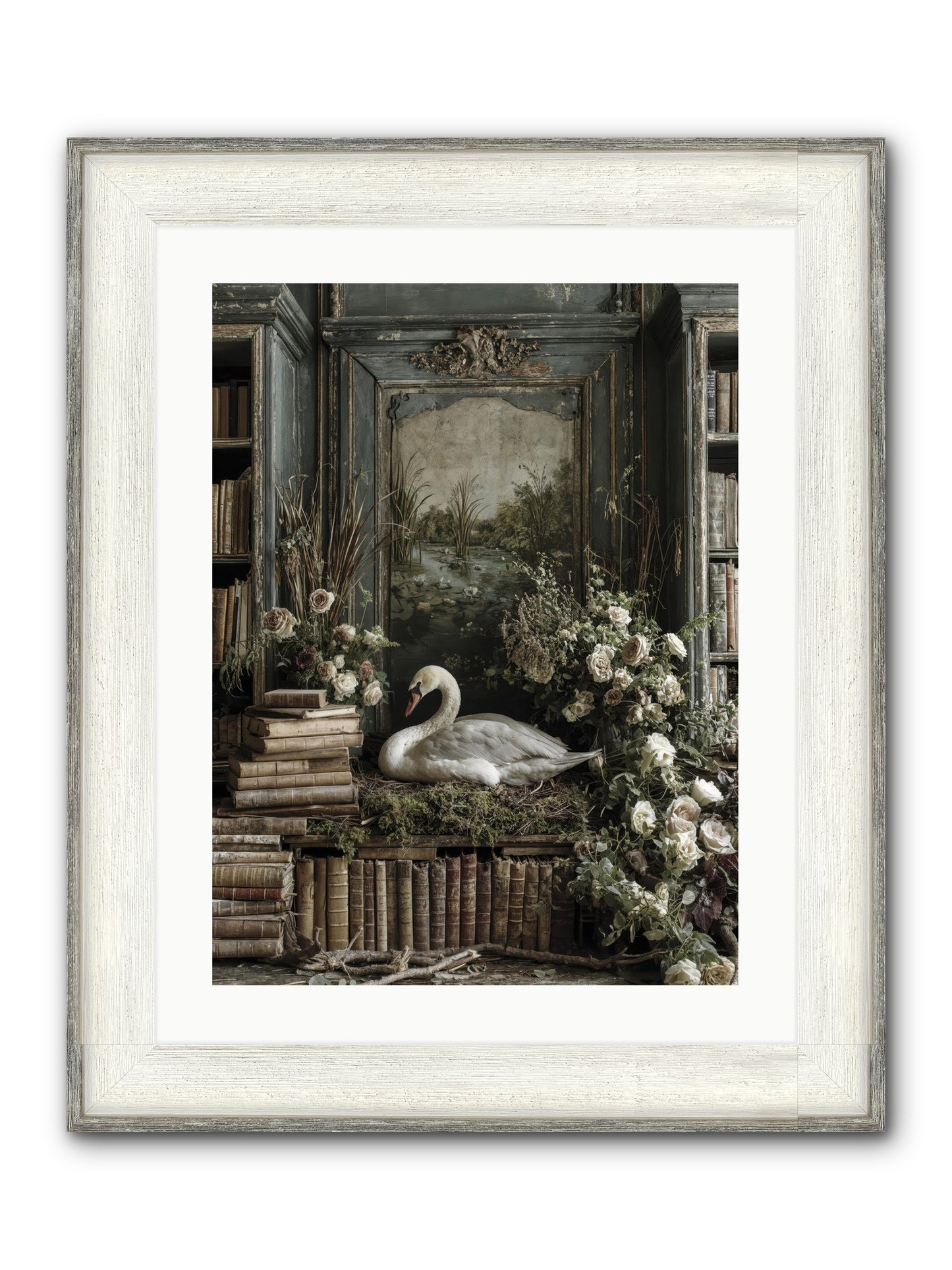 Time Borrowed Beauty Framed Print - Driftwood White 18x24