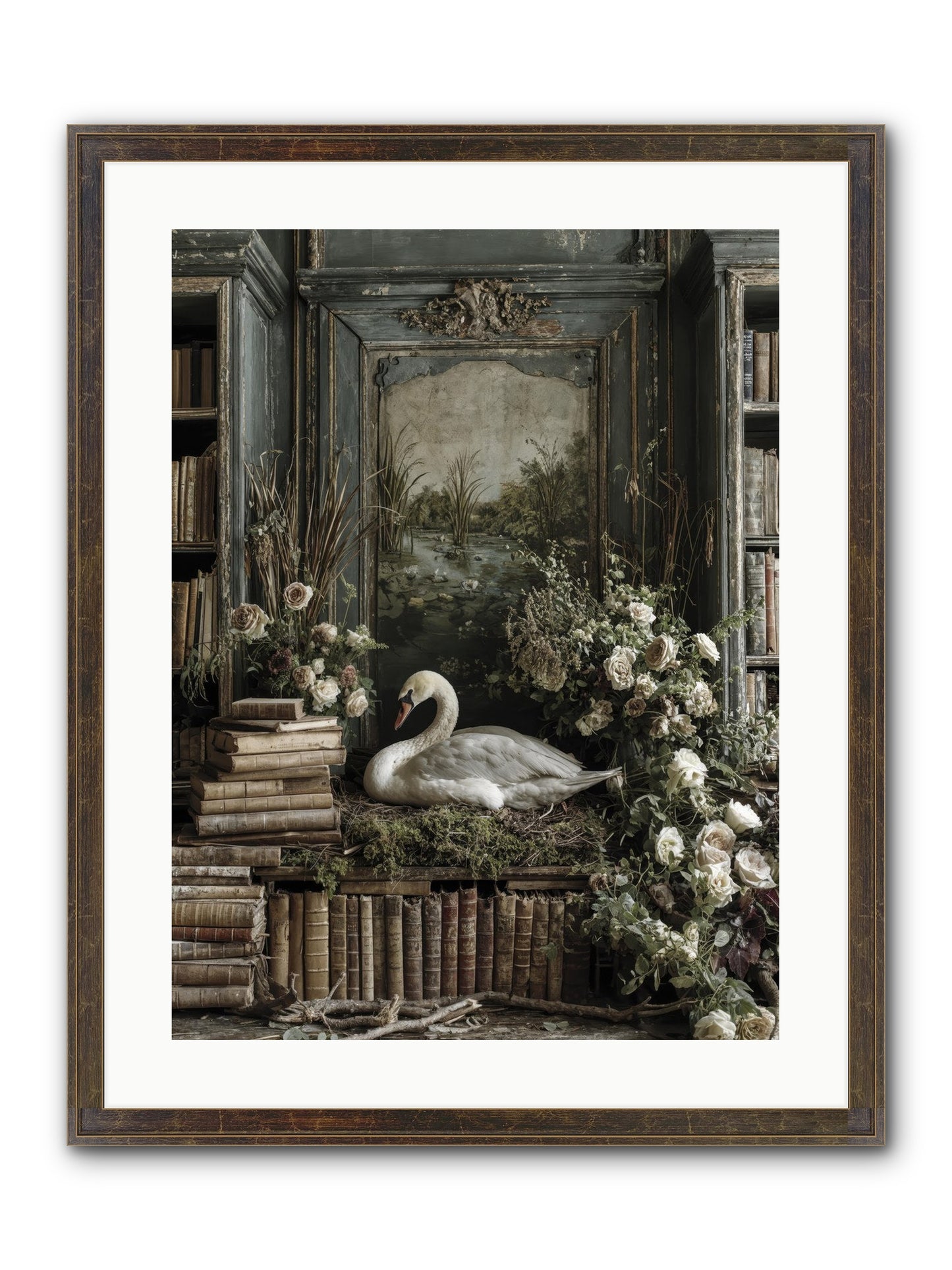 Time Borrowed Beauty Framed Print - Slimwoods Black/Gold 18x24