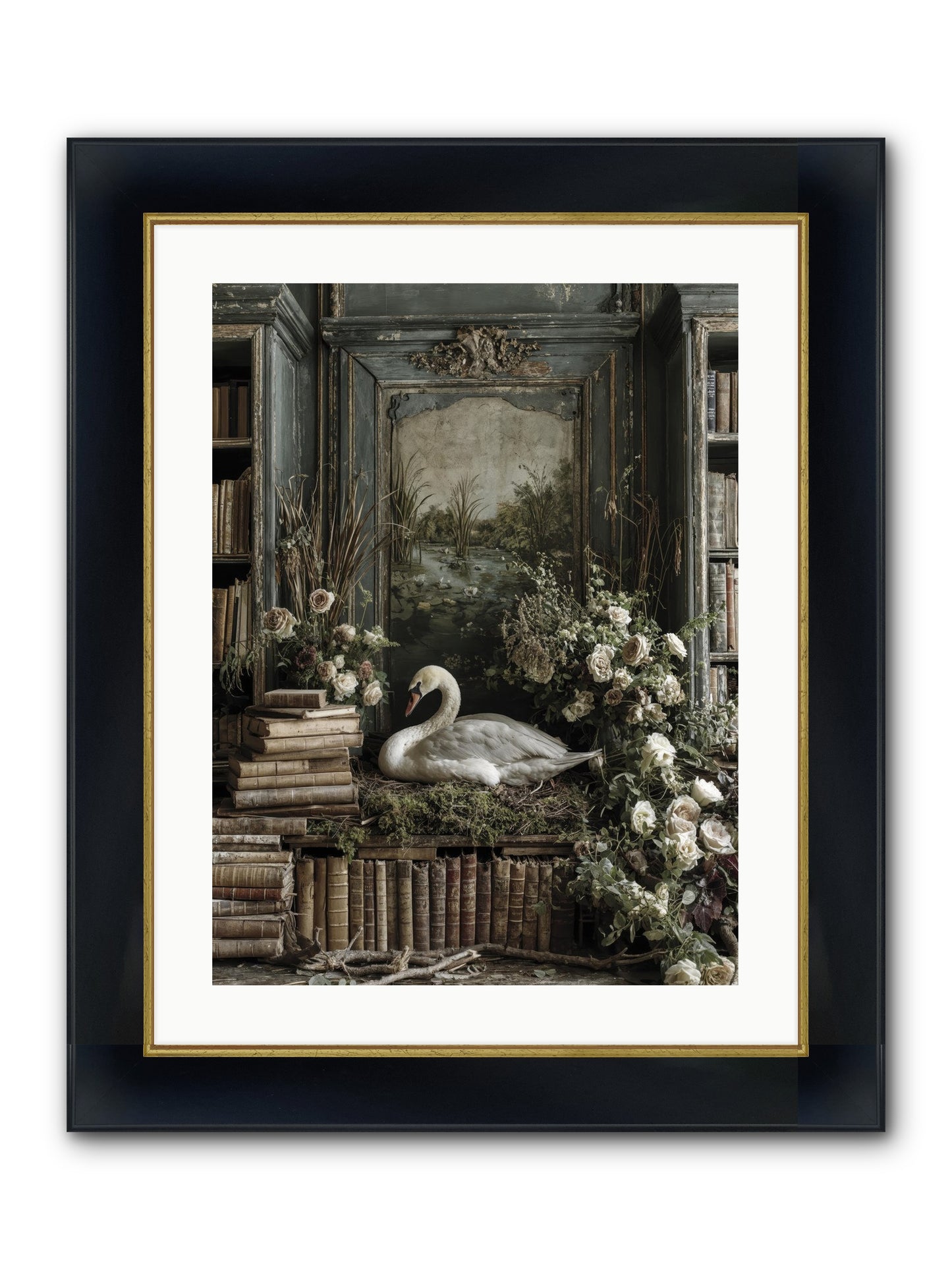 Time Borrowed Beauty Framed Print - Wide Black w/Gold 18x24