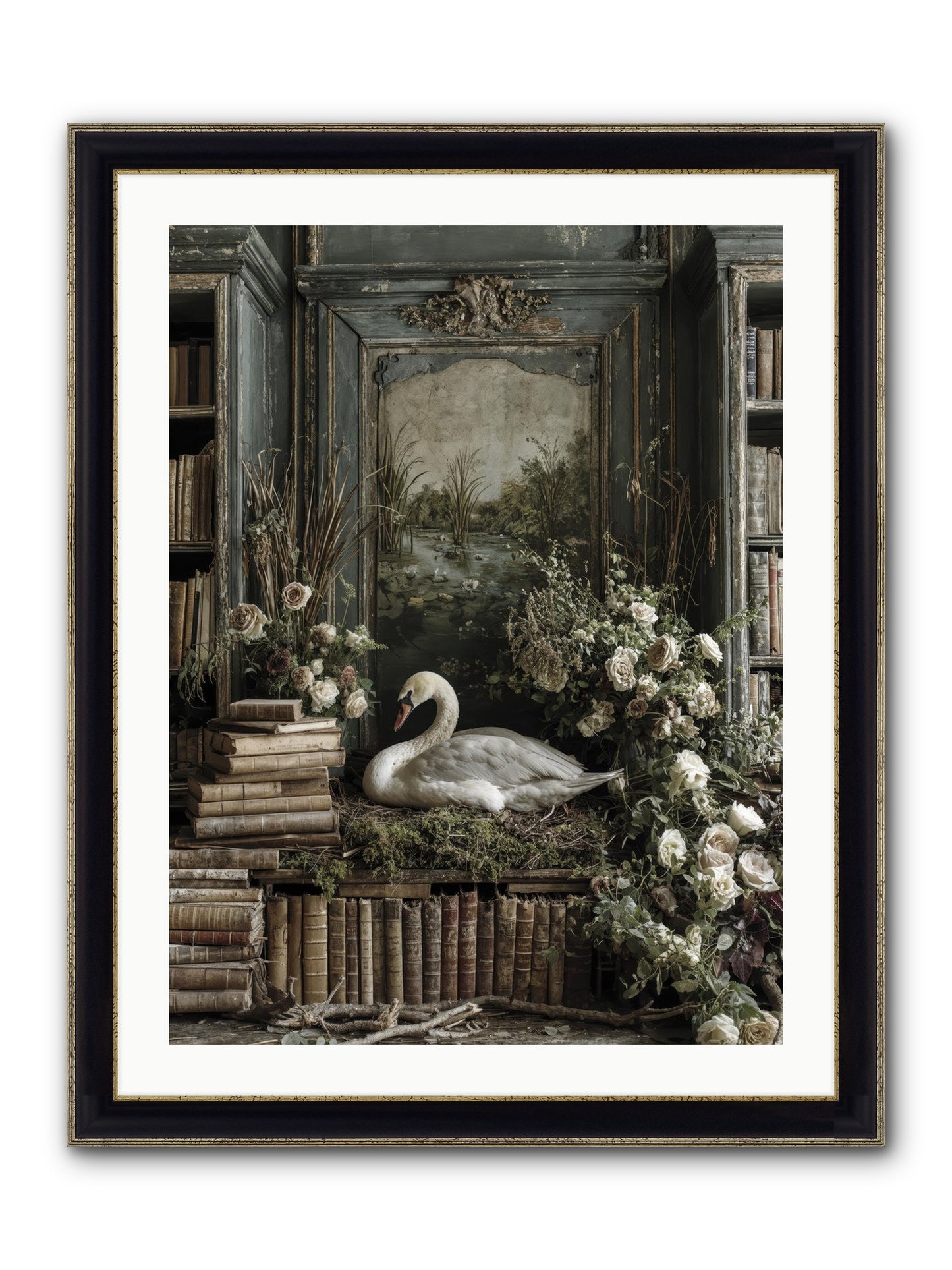 Time Borrowed Beauty Framed Print - Black & Gold 24x32