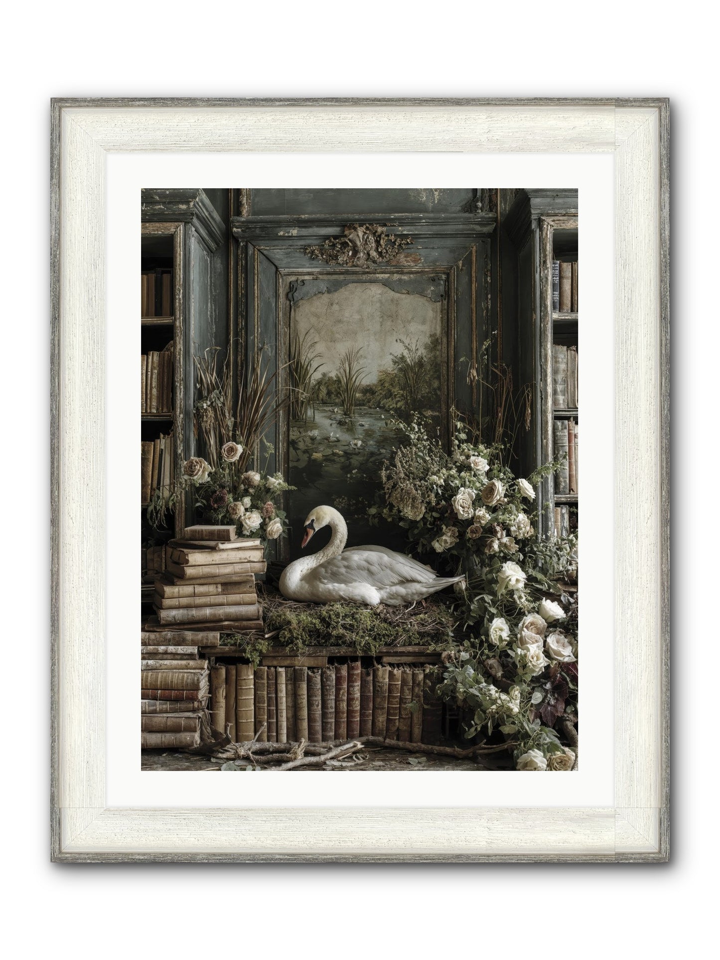 Time Borrowed Beauty Framed Print - Driftwood White 24x32