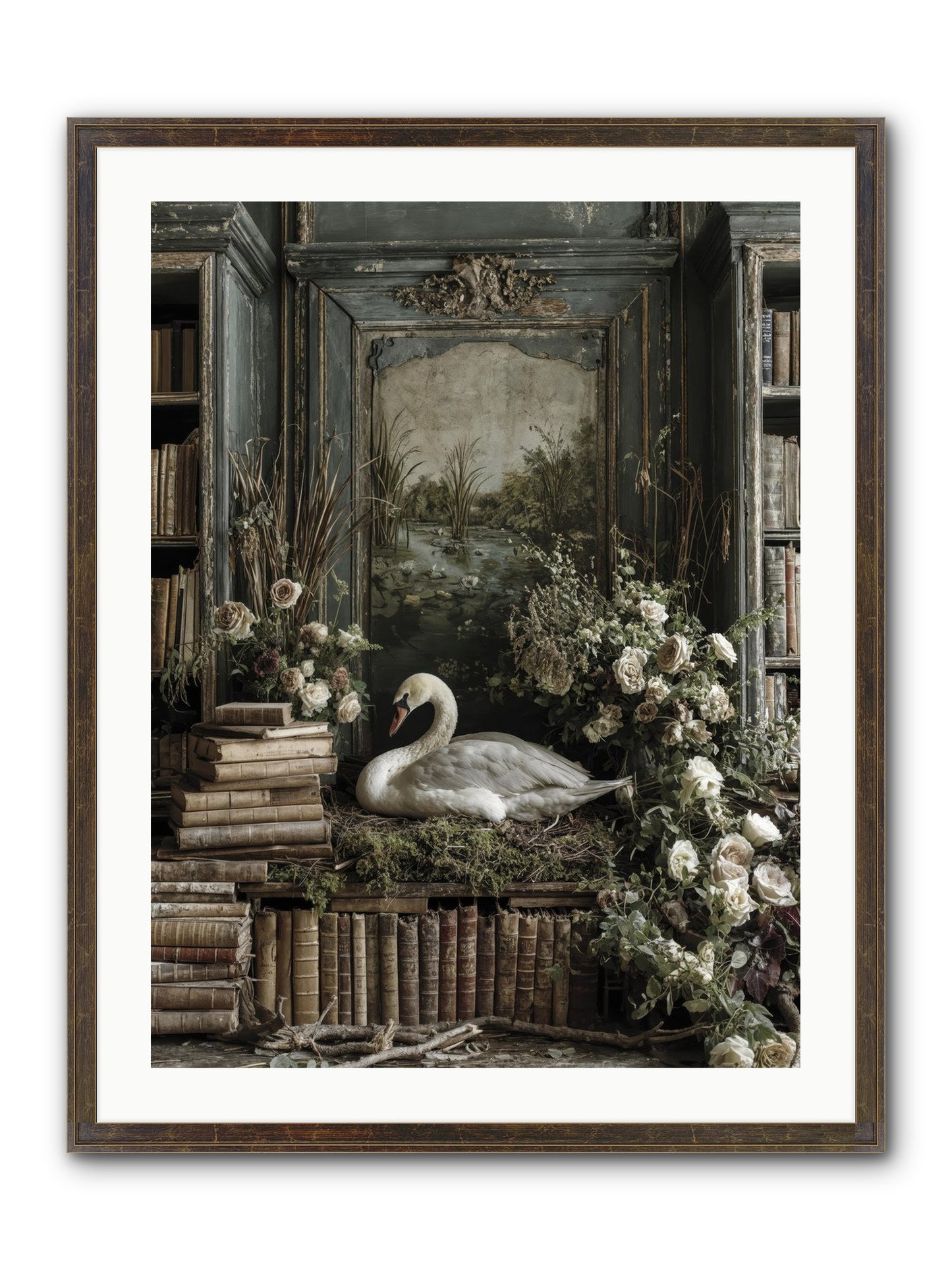 Time Borrowed Beauty Framed Print - Slimwoods Black/Gold 24x32