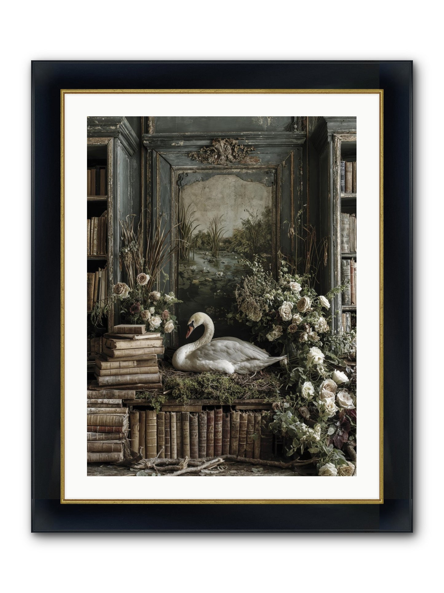 Time Borrowed Beauty Framed Print - Wide Black w/Gold 24x32