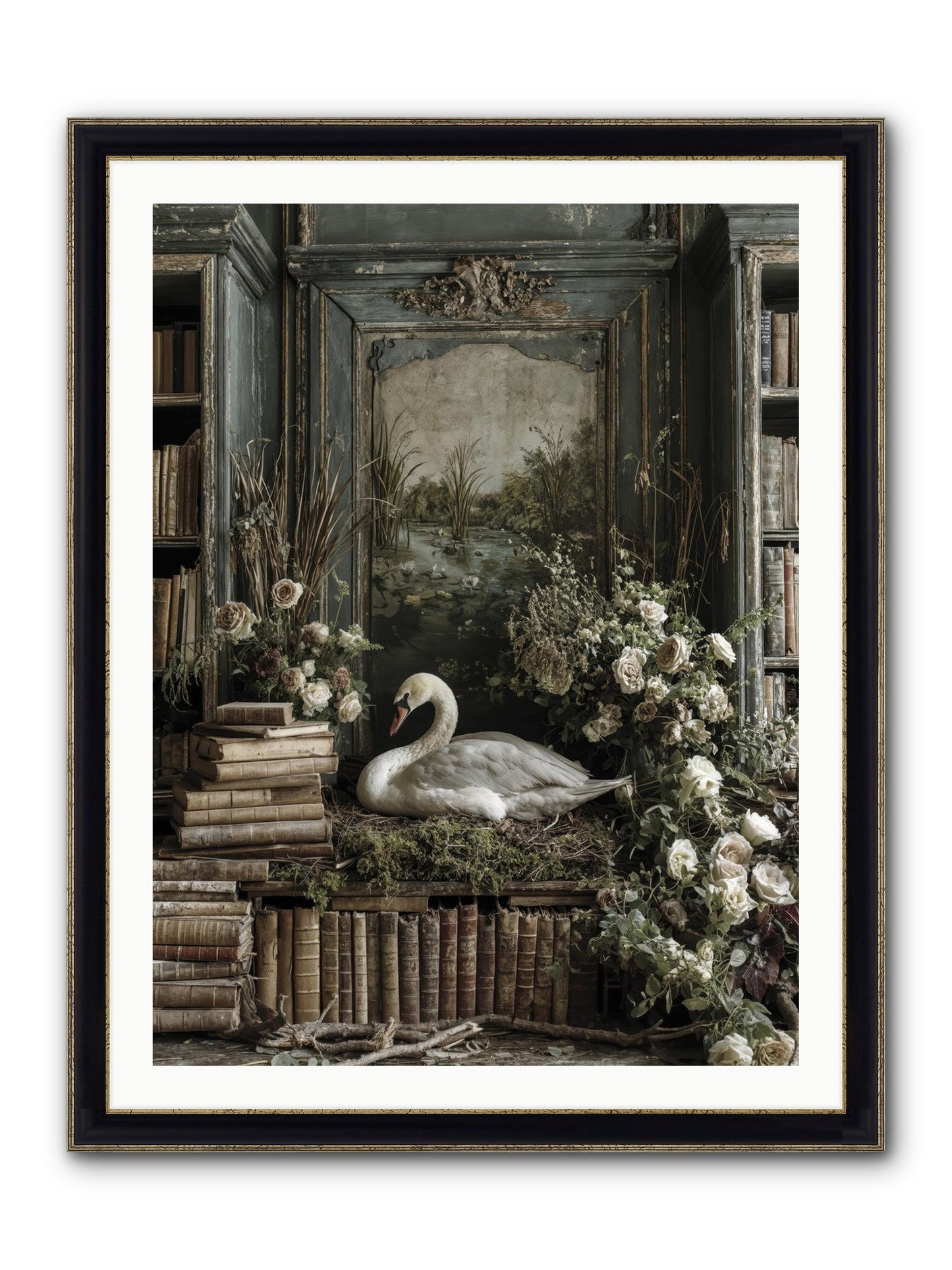 Time Borrowed Beauty Framed Print - Black & Gold 30x40