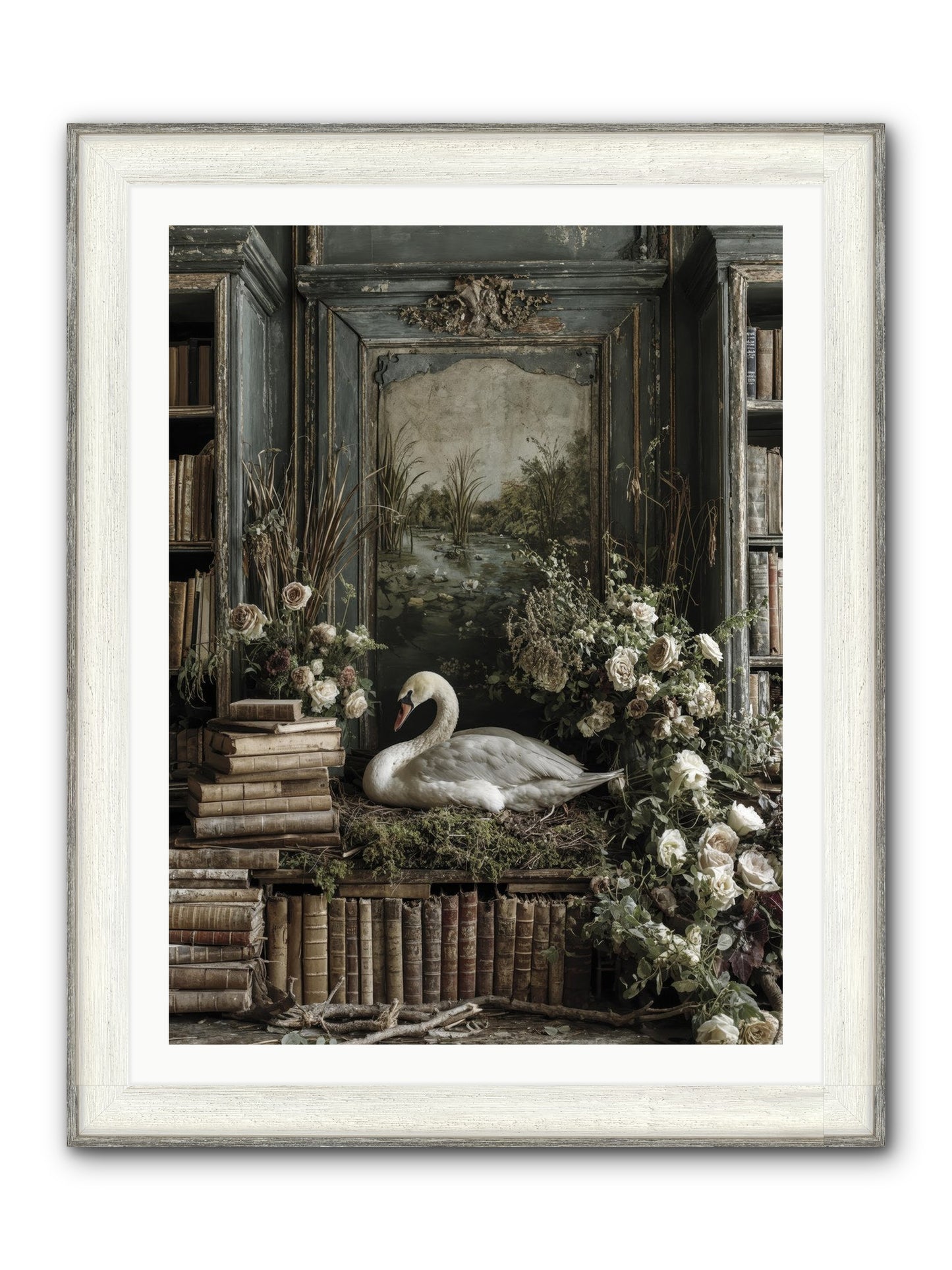 Time Borrowed Beauty Framed Print - Driftwood White 30x40