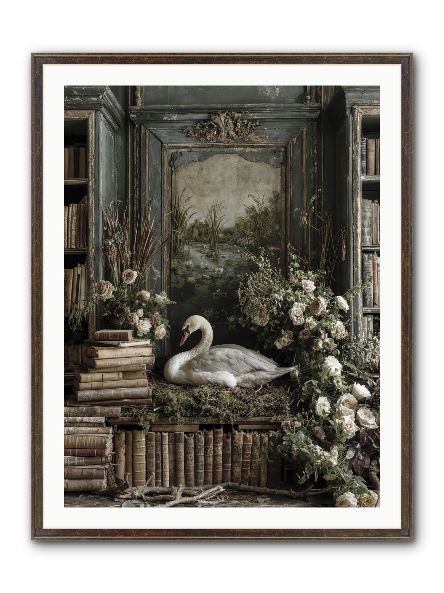 Time Borrowed Beauty Framed Print - Slimwoods Black/Gold 30x40