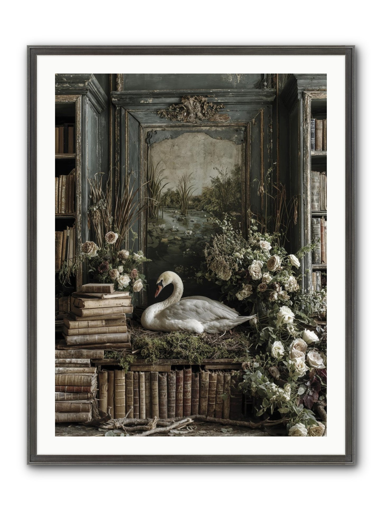 Time Borrowed Beauty Framed Print - Slimwoods Black/Silver 30x40