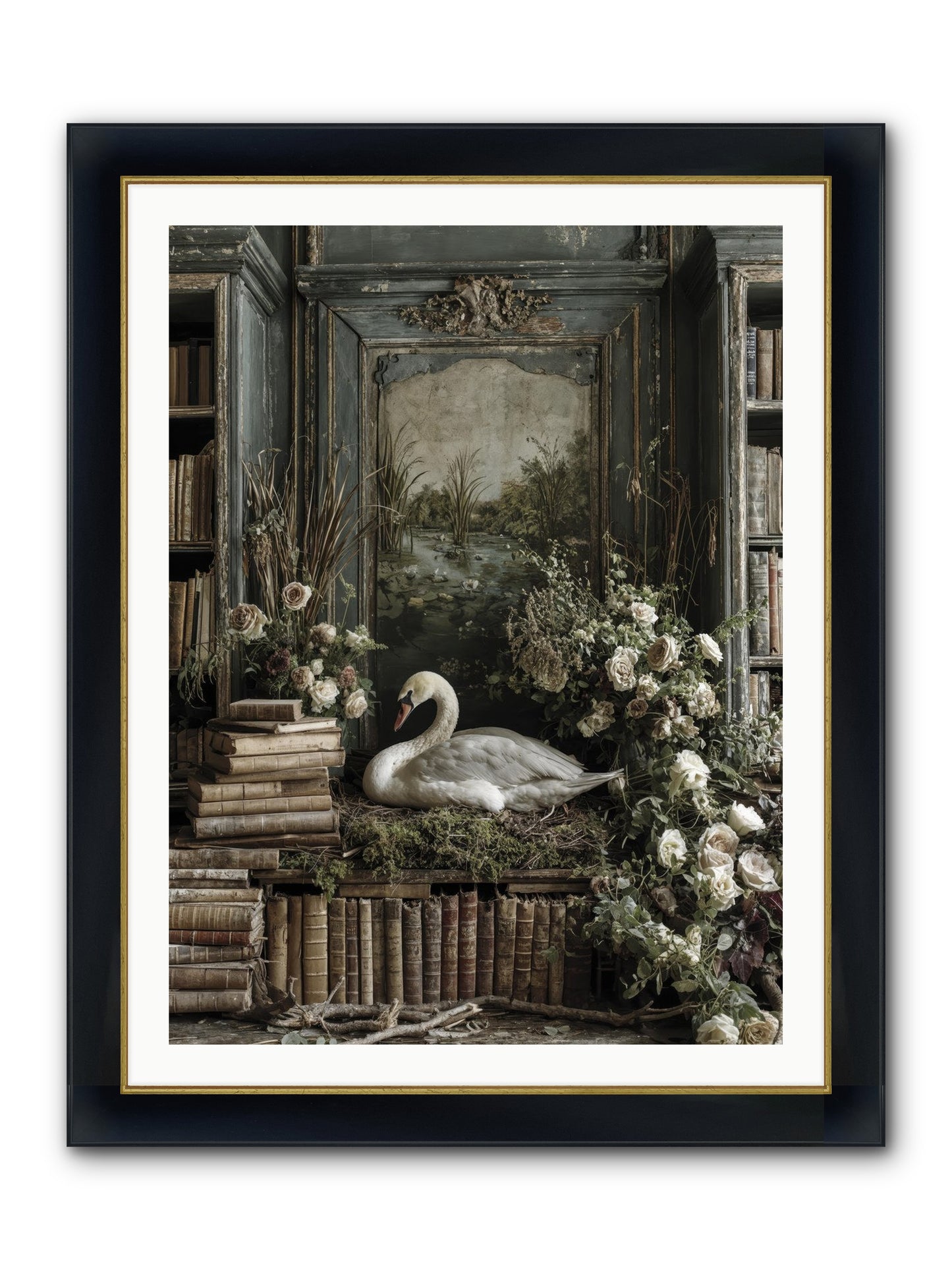 Time Borrowed Beauty Framed Print - Wide Black w/Gold 30x40