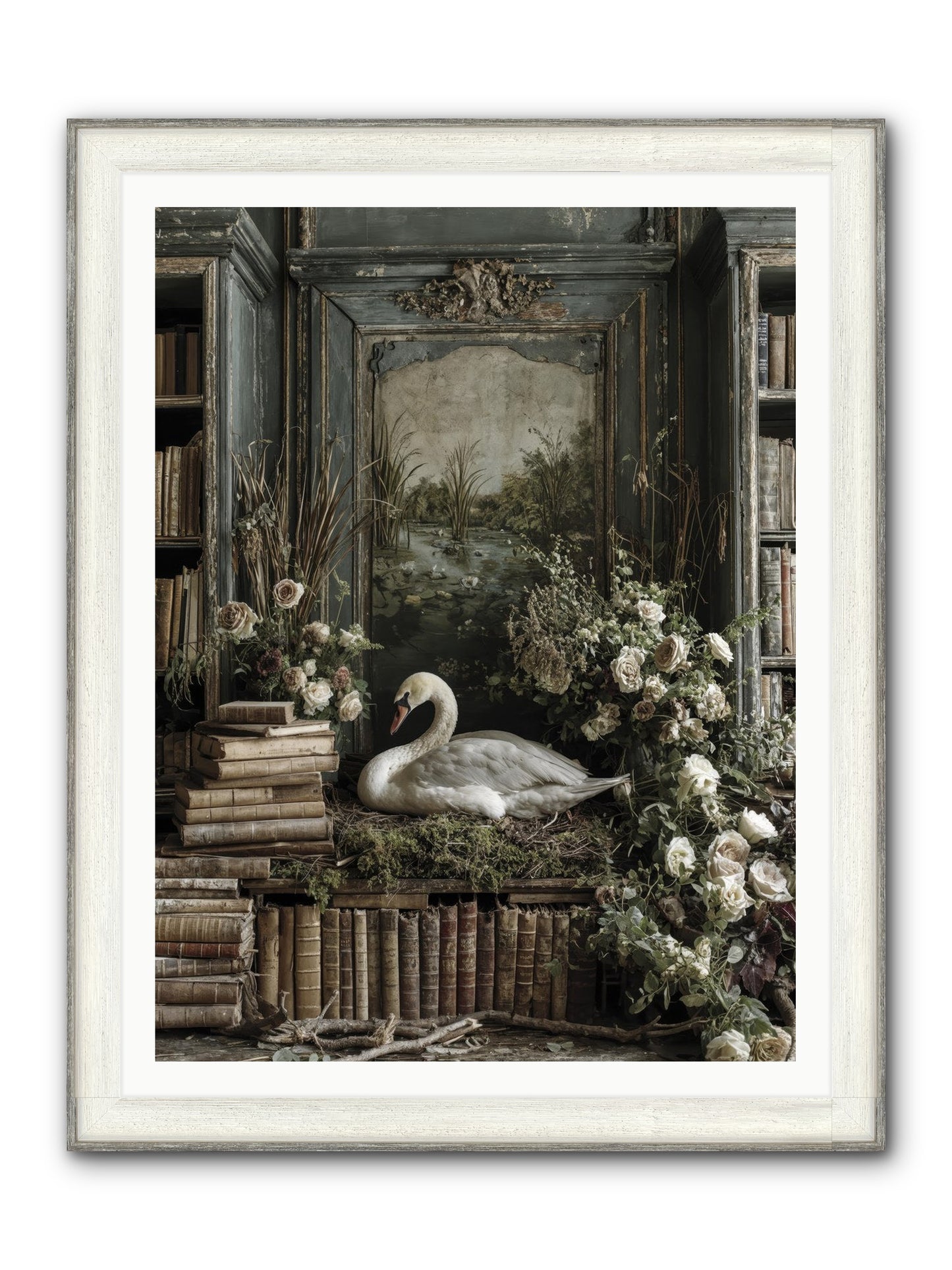 Time Borrowed Beauty Framed Print - Driftwood White 36x48