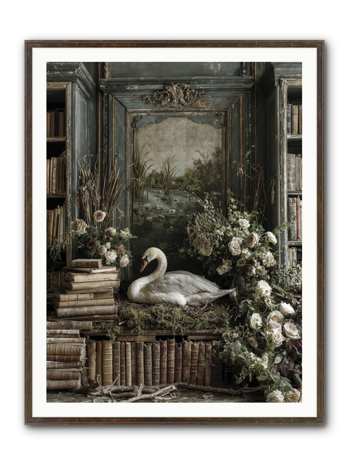 Time Borrowed Beauty Framed Print - Slimwoods Black/Gold 36x48