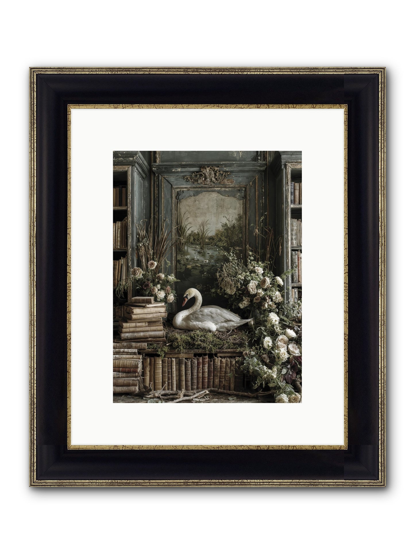 Time Borrowed Beauty Framed Print - Black & Gold 9x12