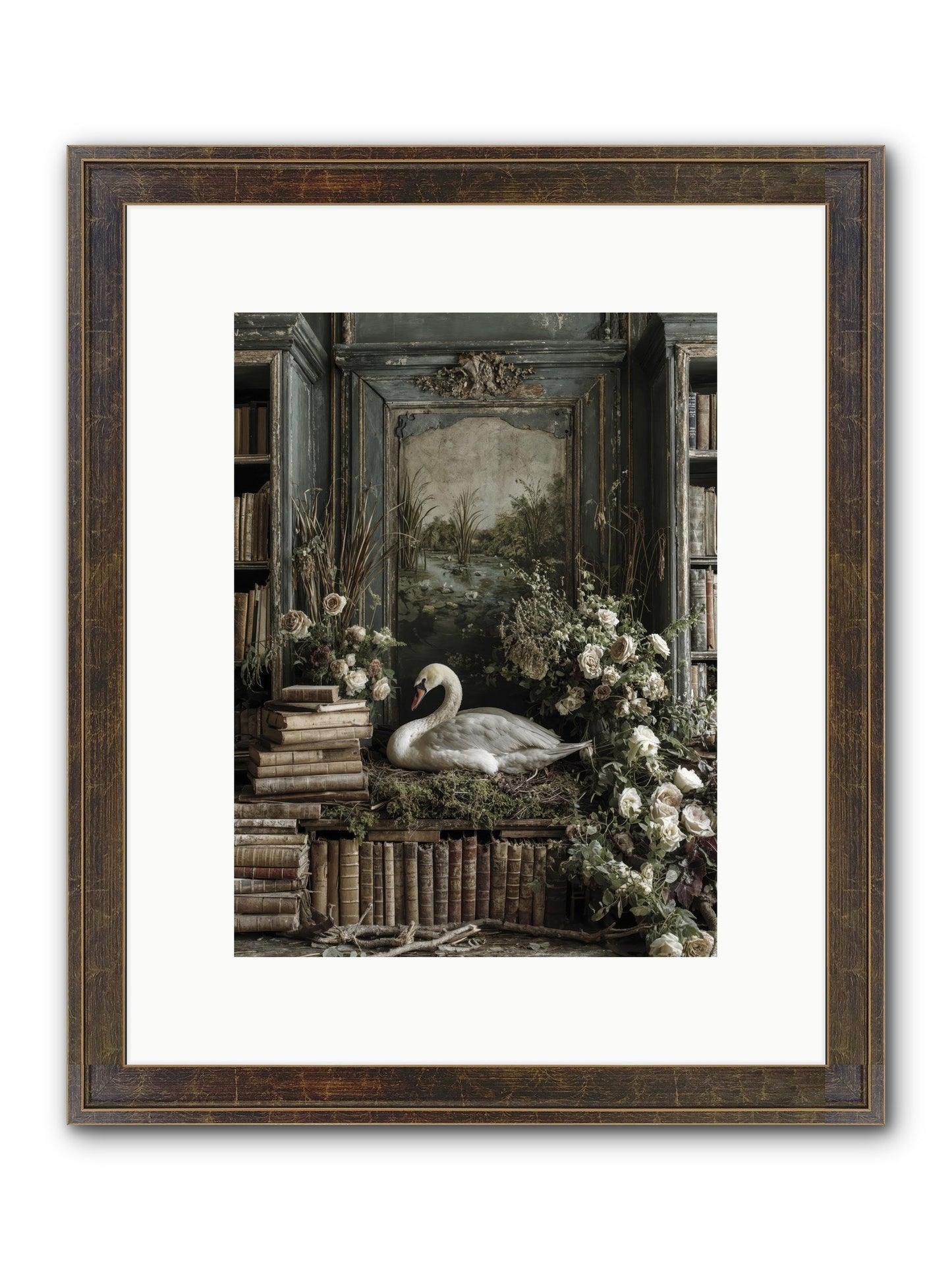 Time Borrowed Beauty Framed Print - Slimwoods Black/Gold 9x12