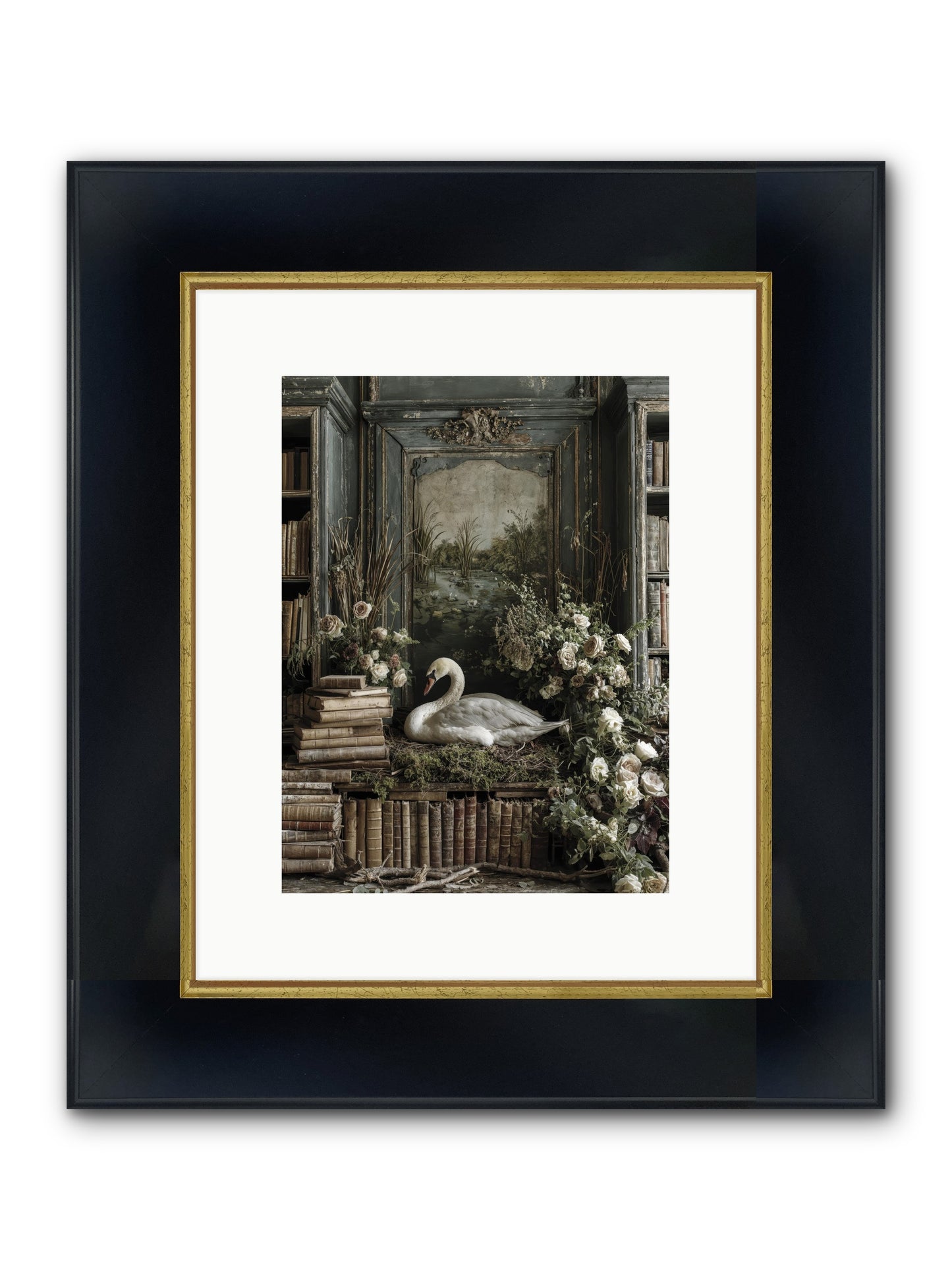 Time Borrowed Beauty Framed Print - Wide Black w/Gold 9x12