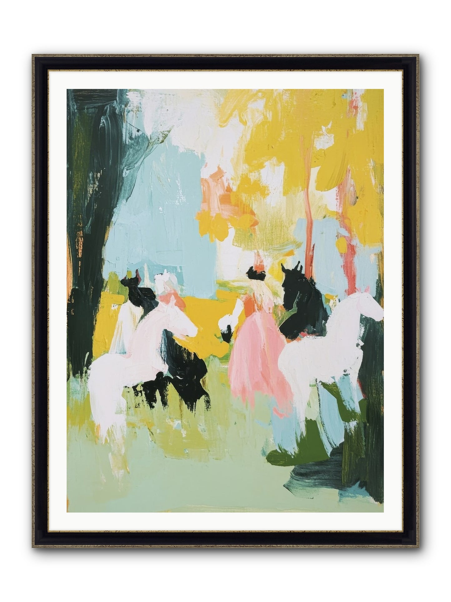 Time Held Its Breath Framed Print - Black & Gold 36x48
