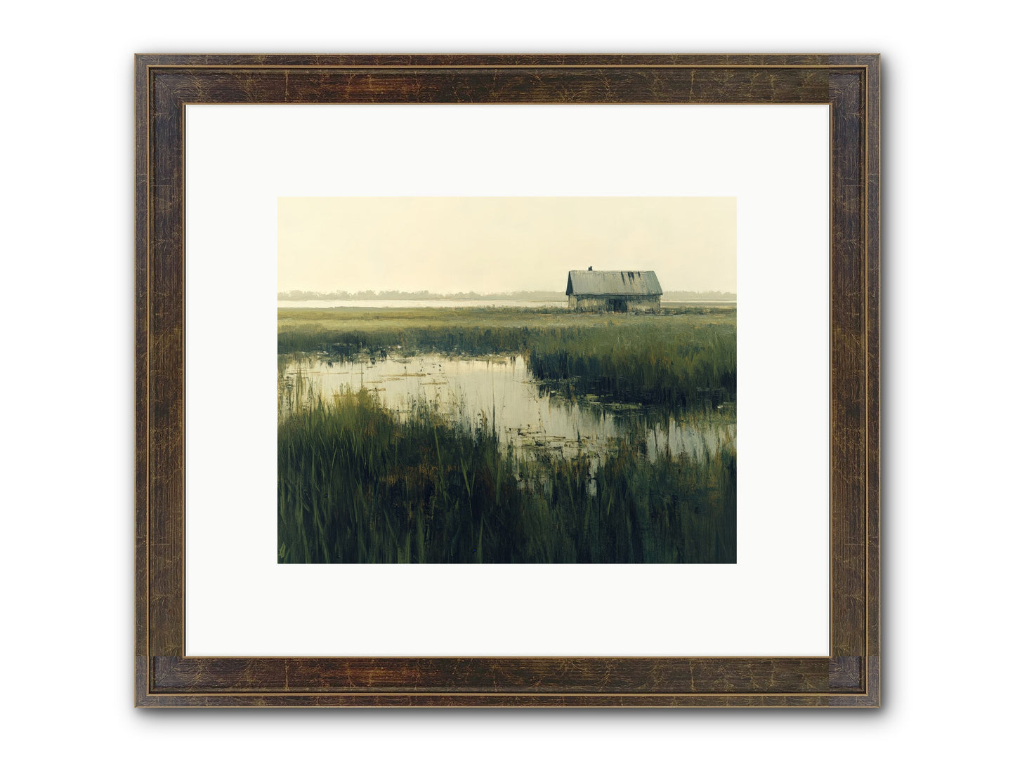 Time Meets Tide Framed Print - Slimwoods Black/Gold 10x8