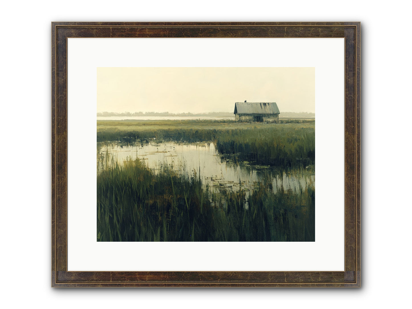 Time Meets Tide Framed Print - Slimwoods Black/Gold 15x12