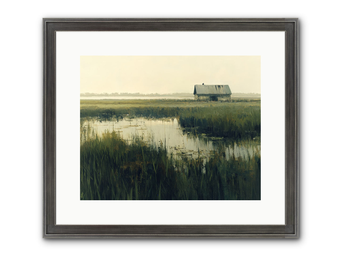 Time Meets Tide Framed Print - Slimwoods Black/Silver 15x12