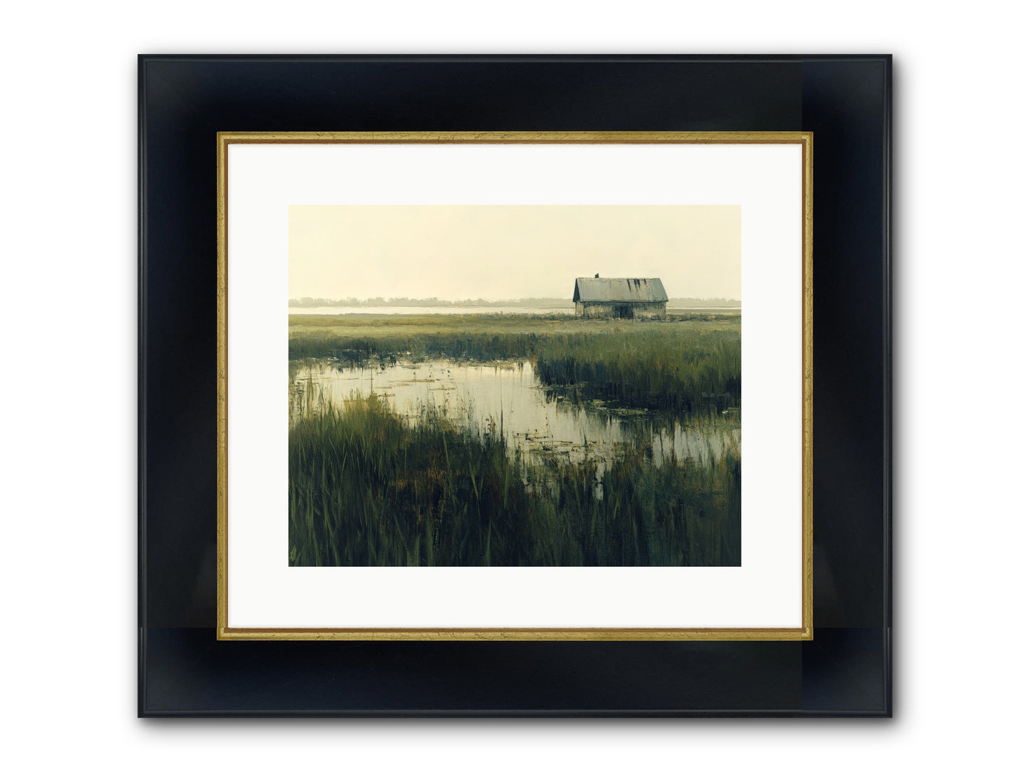 Time Meets Tide Framed Print - Wide Black w/Gold 15x12
