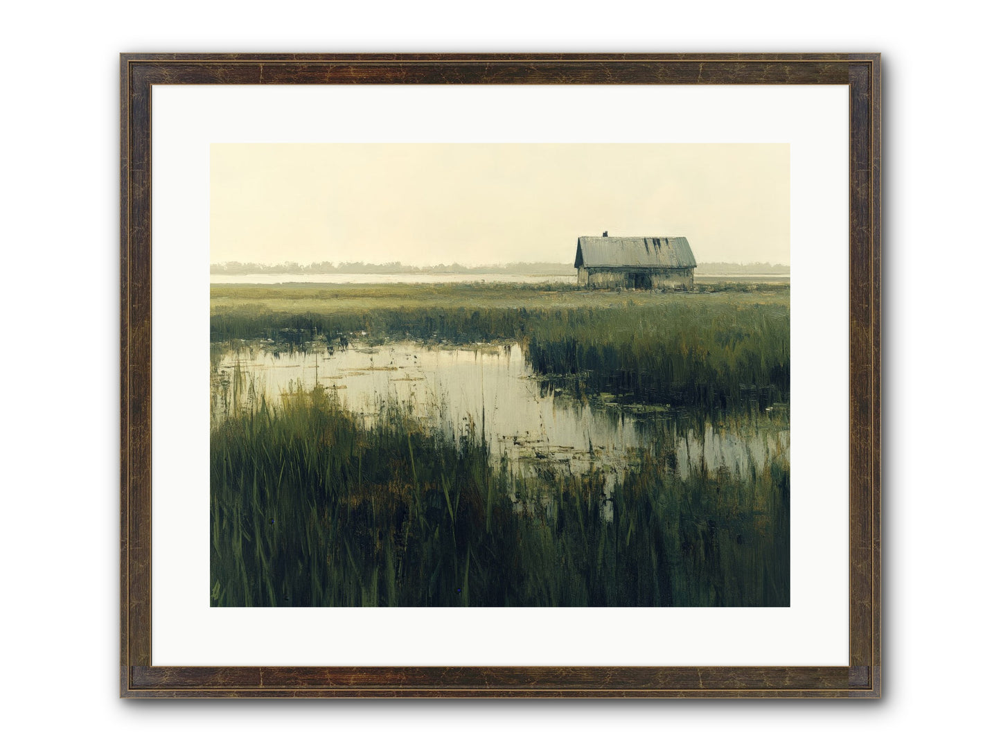 Time Meets Tide Framed Print - Slimwoods Black/Gold 20x16