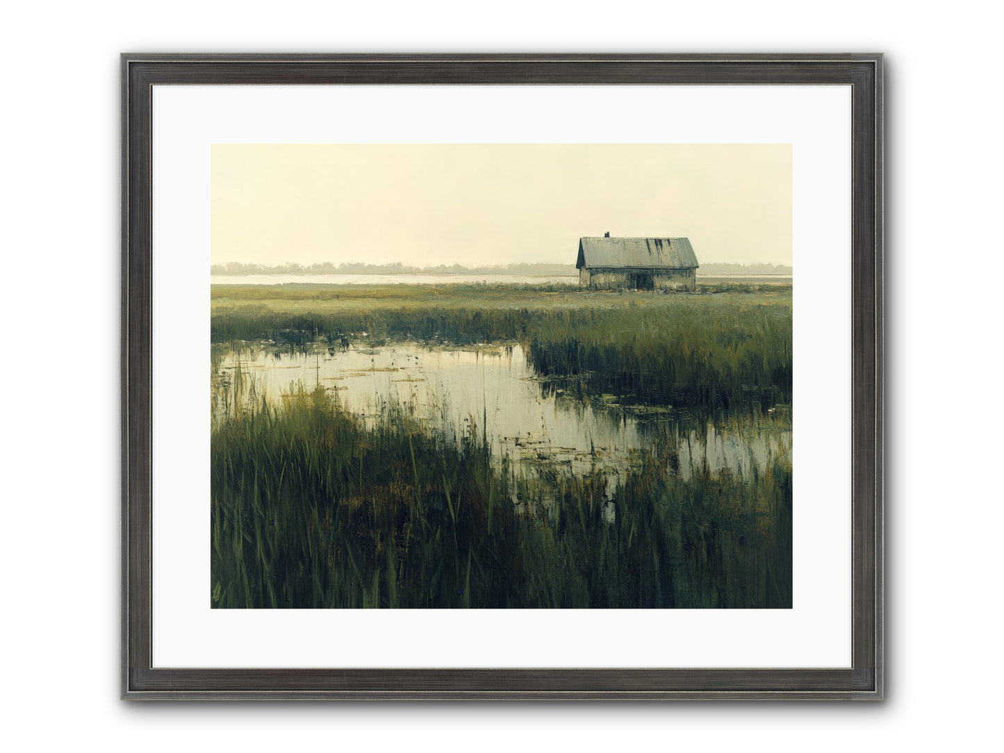 Time Meets Tide Framed Print - Slimwoods Black/Silver 20x16