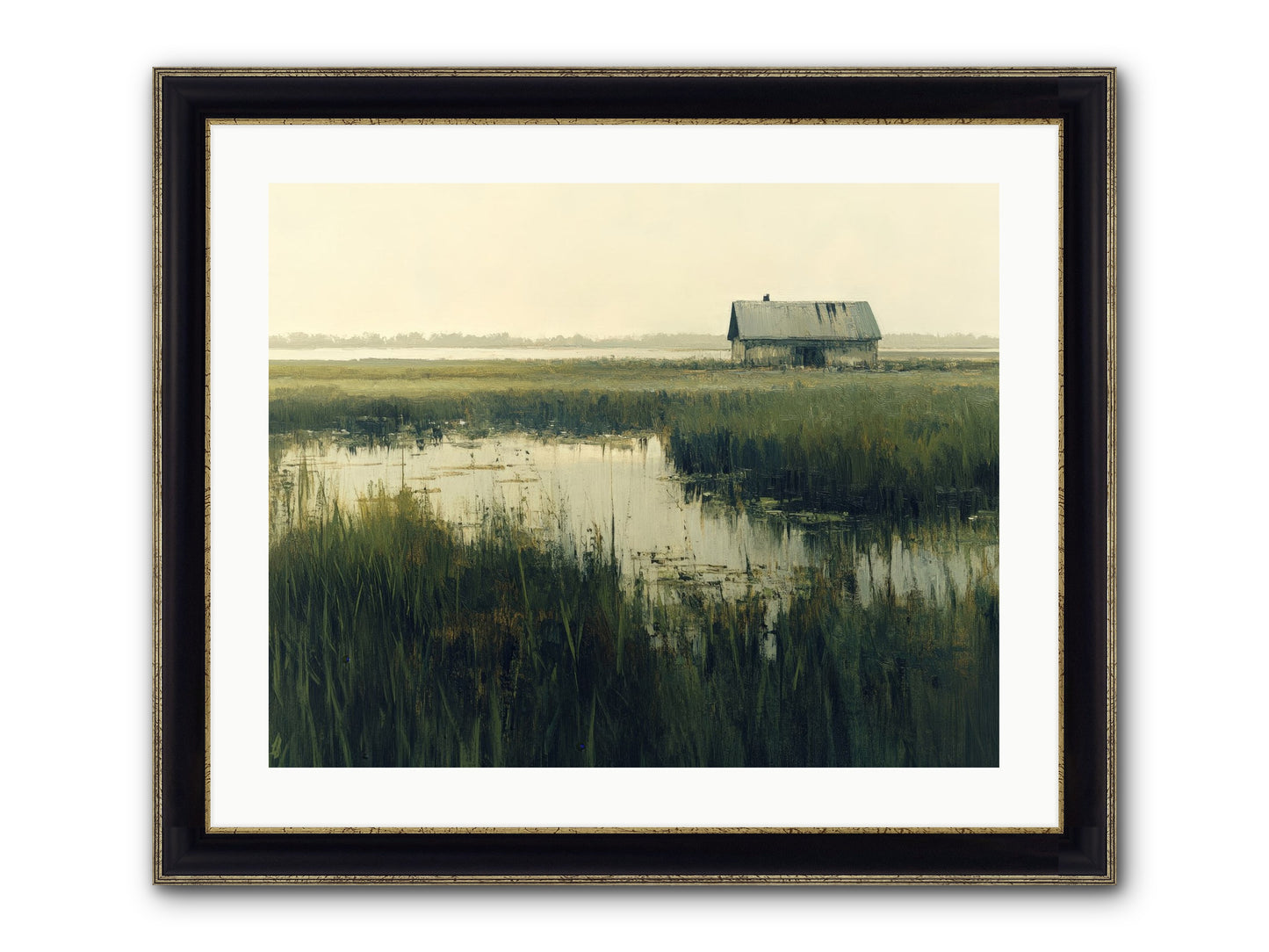 Time Meets Tide Framed Print - Black & Gold 25x20