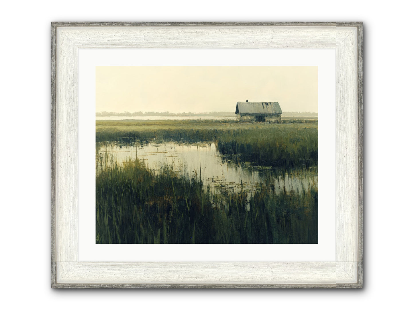 Time Meets Tide Framed Print - Driftwood White 25x20
