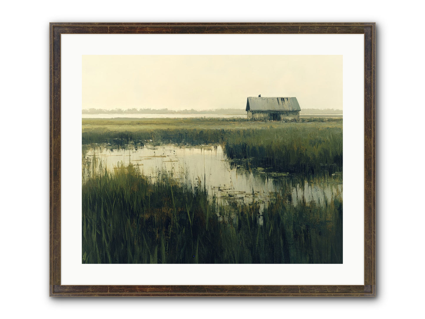 Time Meets Tide Framed Print - Slimwoods Black/Gold 25x20
