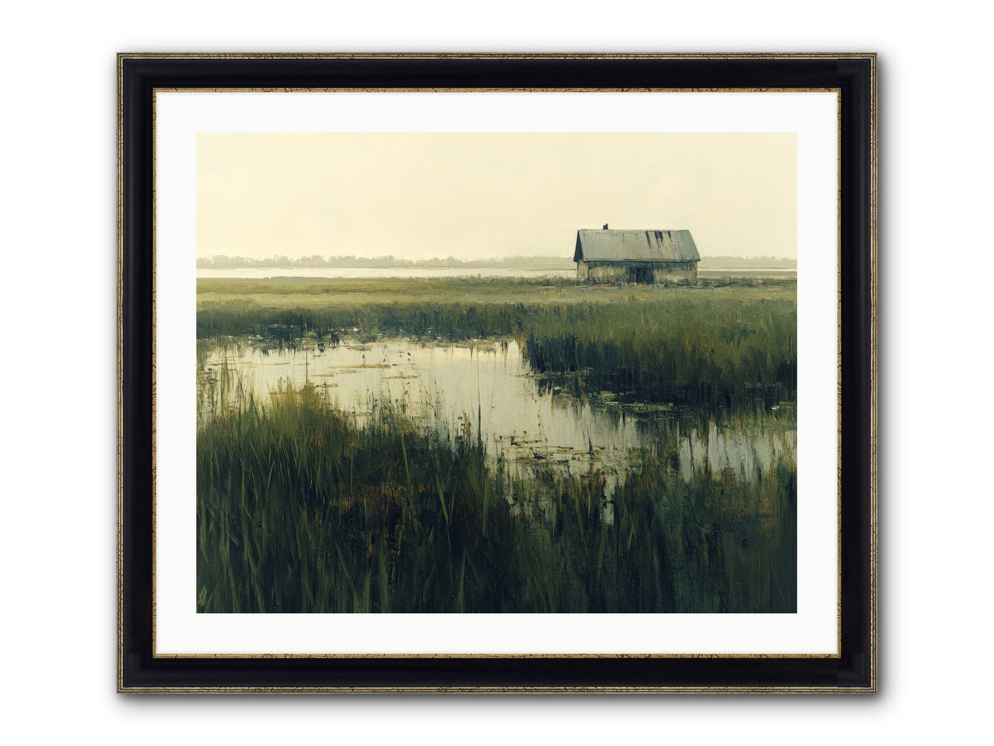 Time Meets Tide Framed Print - Black & Gold 30x24