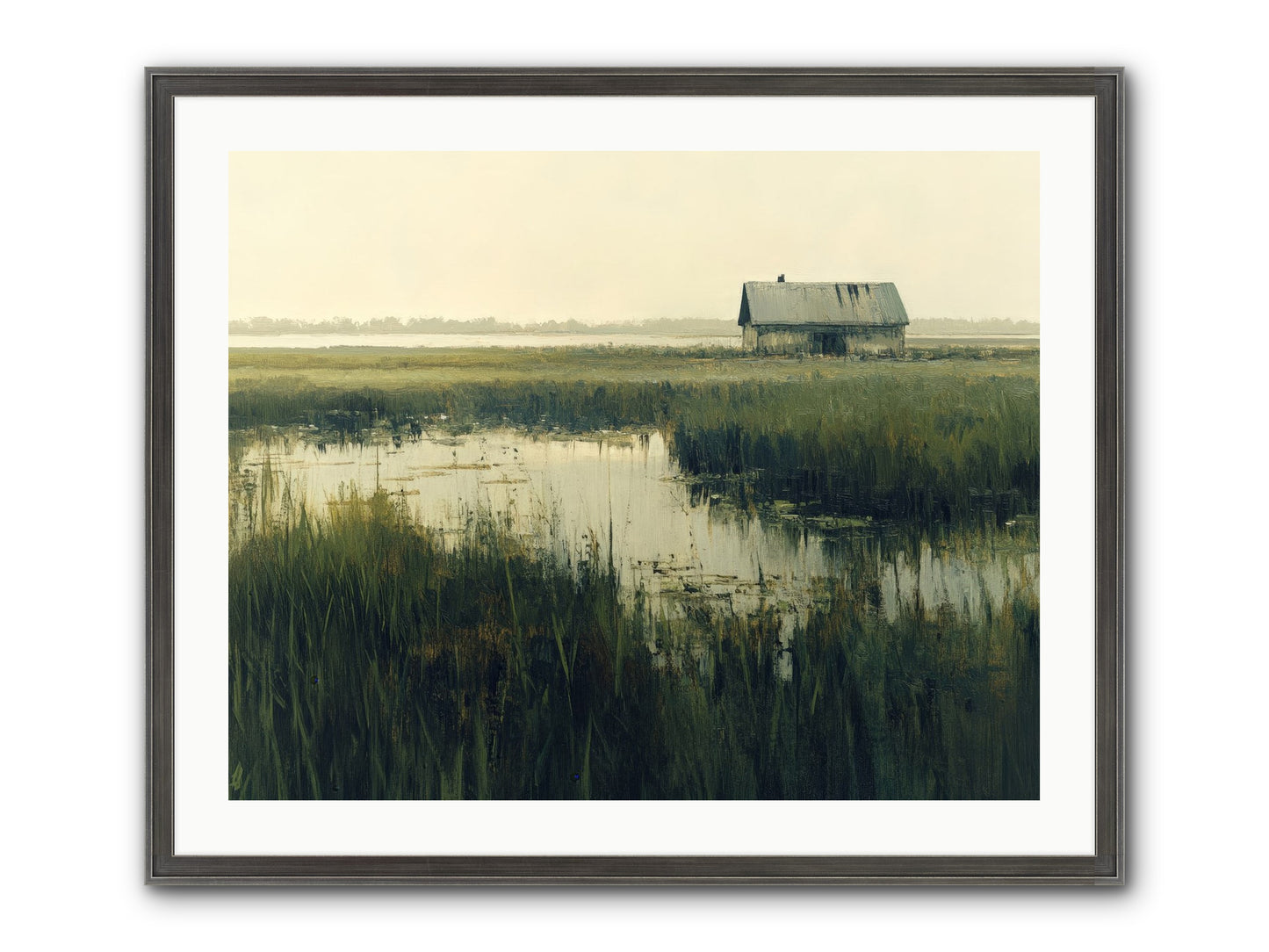 Time Meets Tide Framed Print - Slimwoods Black/Silver 30x24