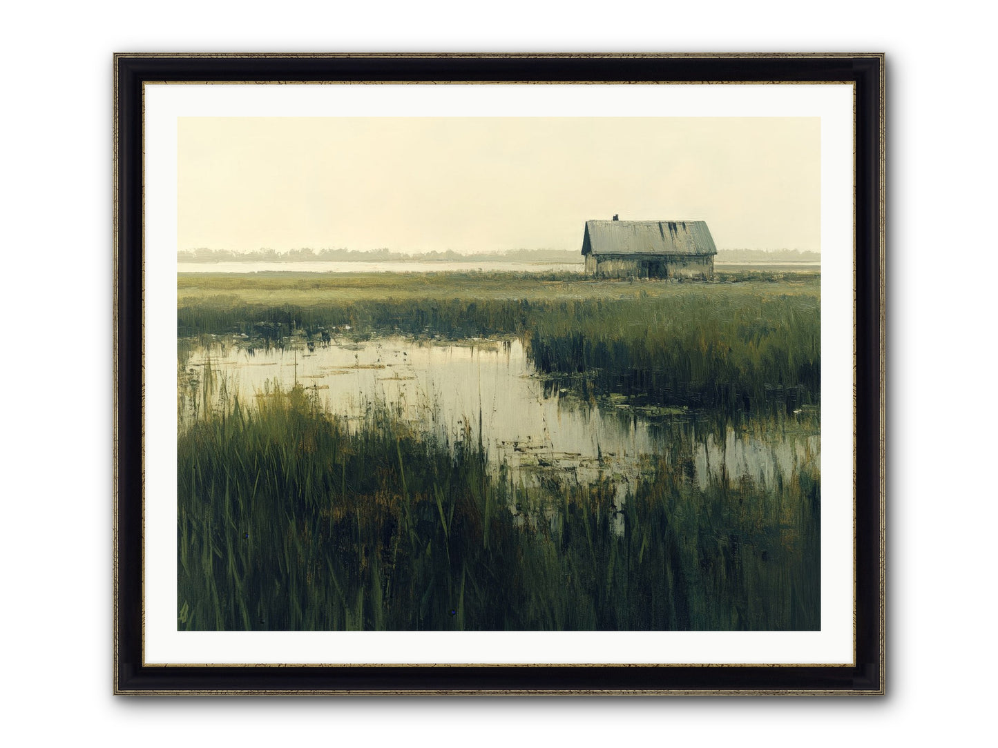 Time Meets Tide Framed Print - Black & Gold 40x32