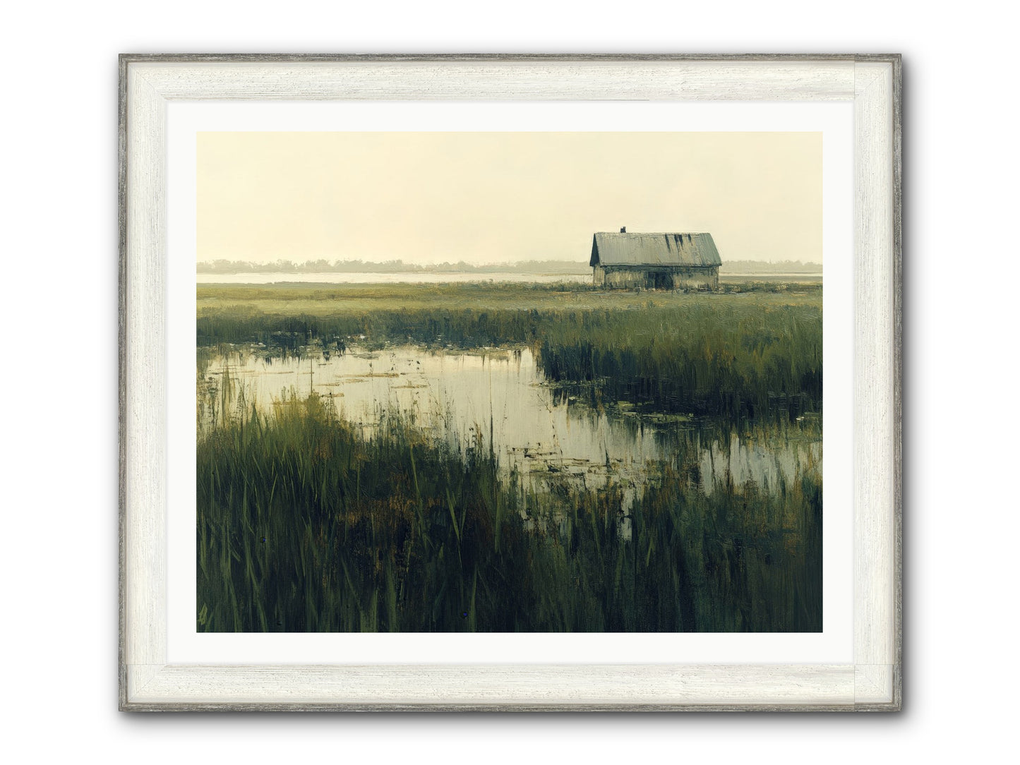 Time Meets Tide Framed Print - Driftwood White 40x32