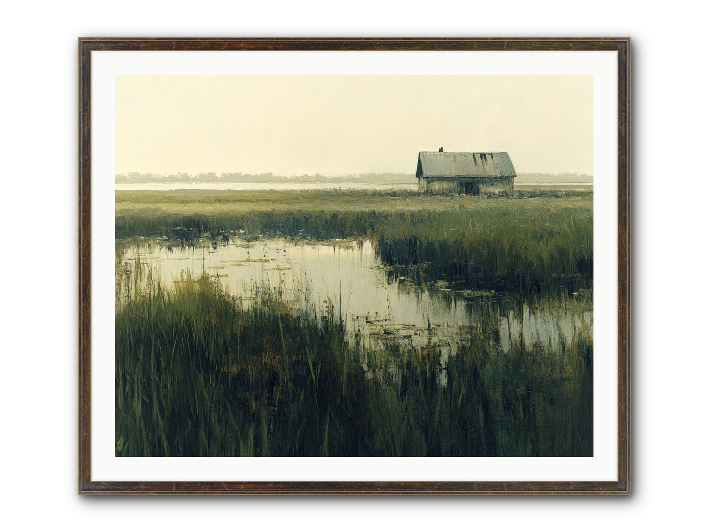 Time Meets Tide Framed Print - Slimwoods Black/Gold 40x32