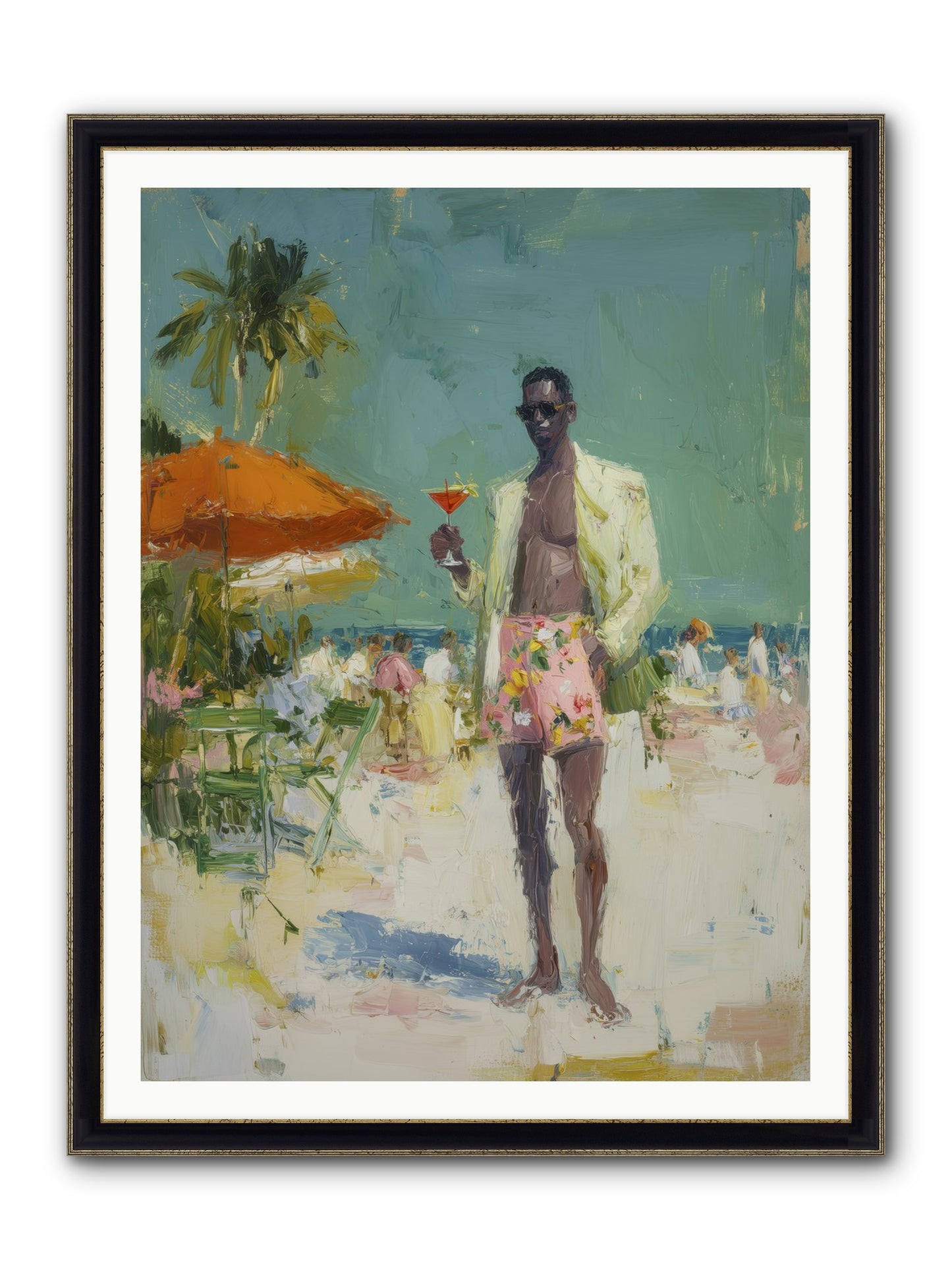 Time Stands Still Framed Print - Black & Gold 36x48
