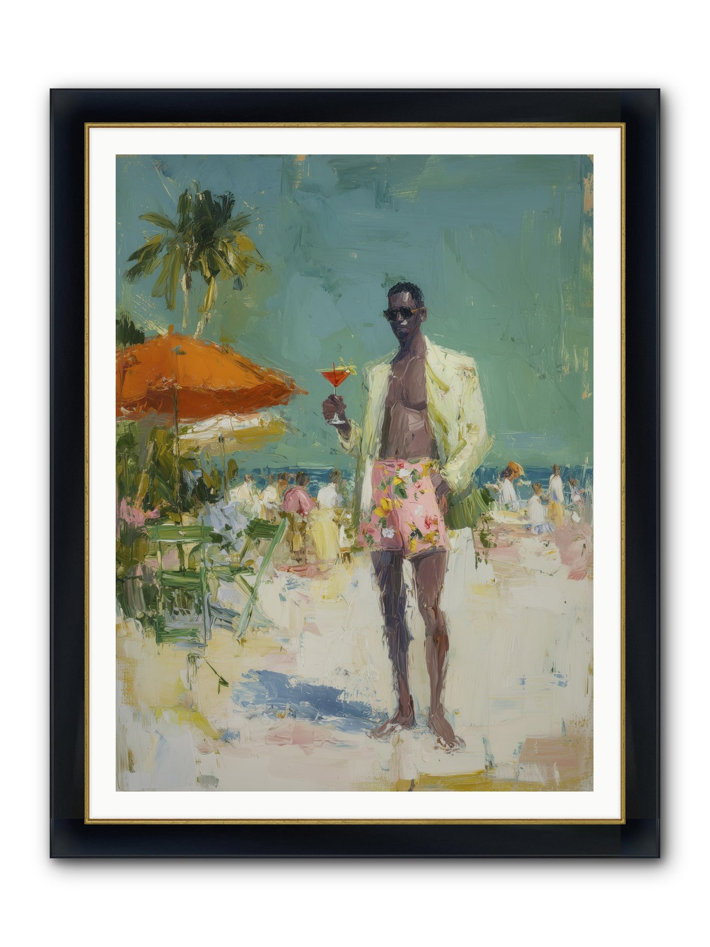 Time Stands Still Framed Print - Wide Black w/Gold 36x48