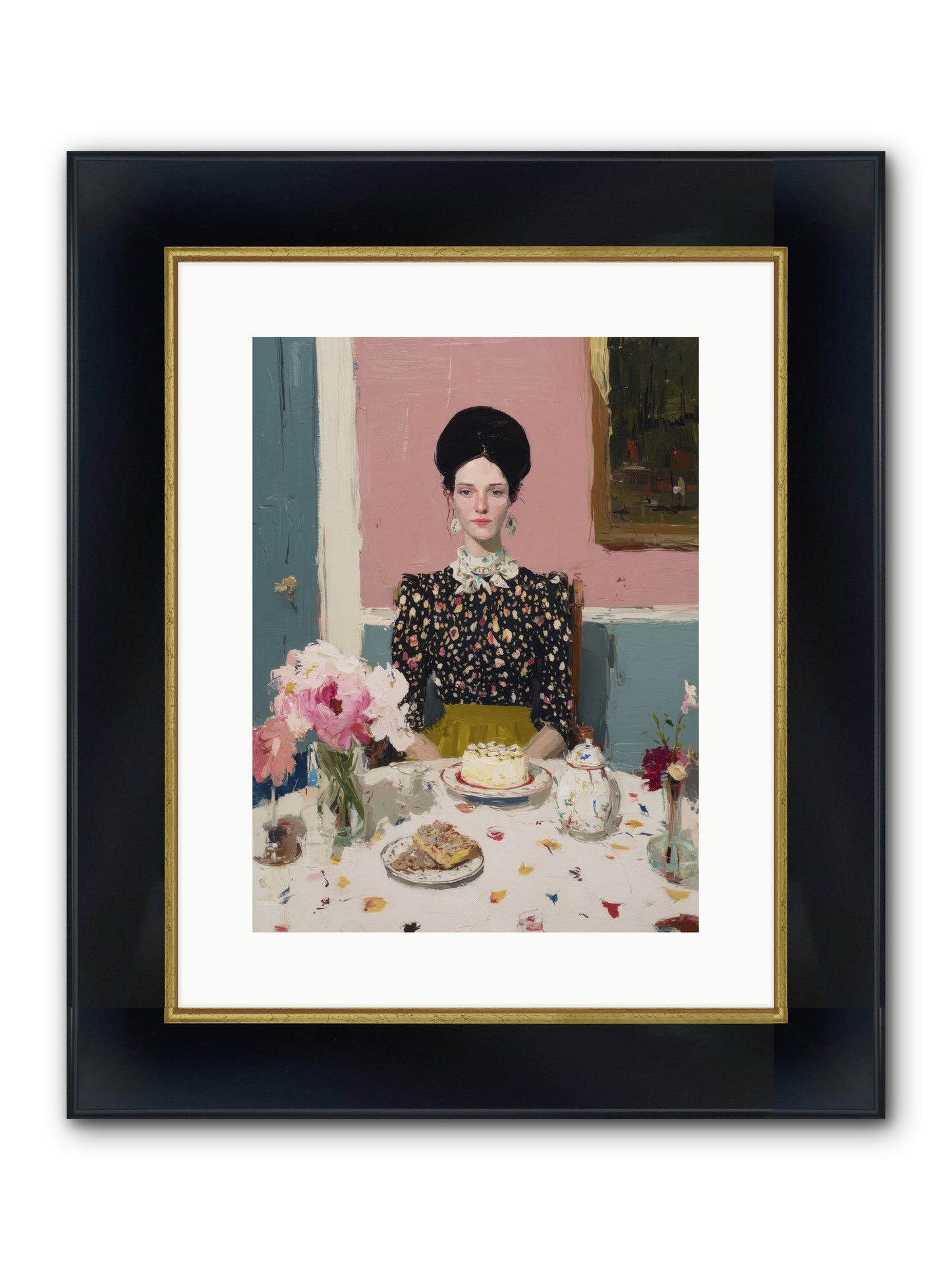 Time Steeped In Grace Framed Print - Wide Black w/Gold 12x16