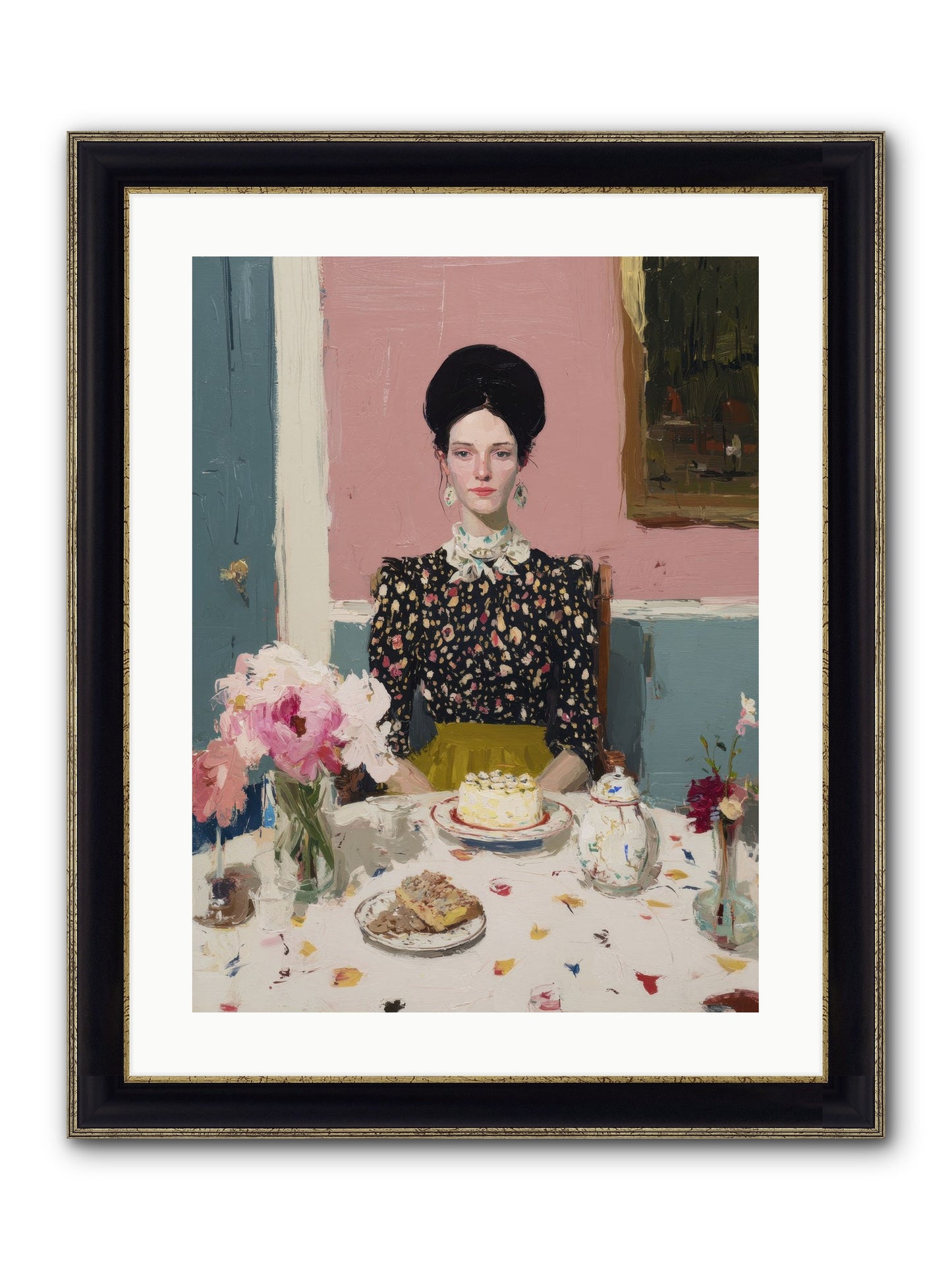 Time Steeped In Grace Framed Print - Black & Gold 18x24